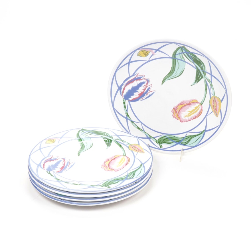 Lynn Chase "Jardin des Tulipes" Faïence Plates and Platter