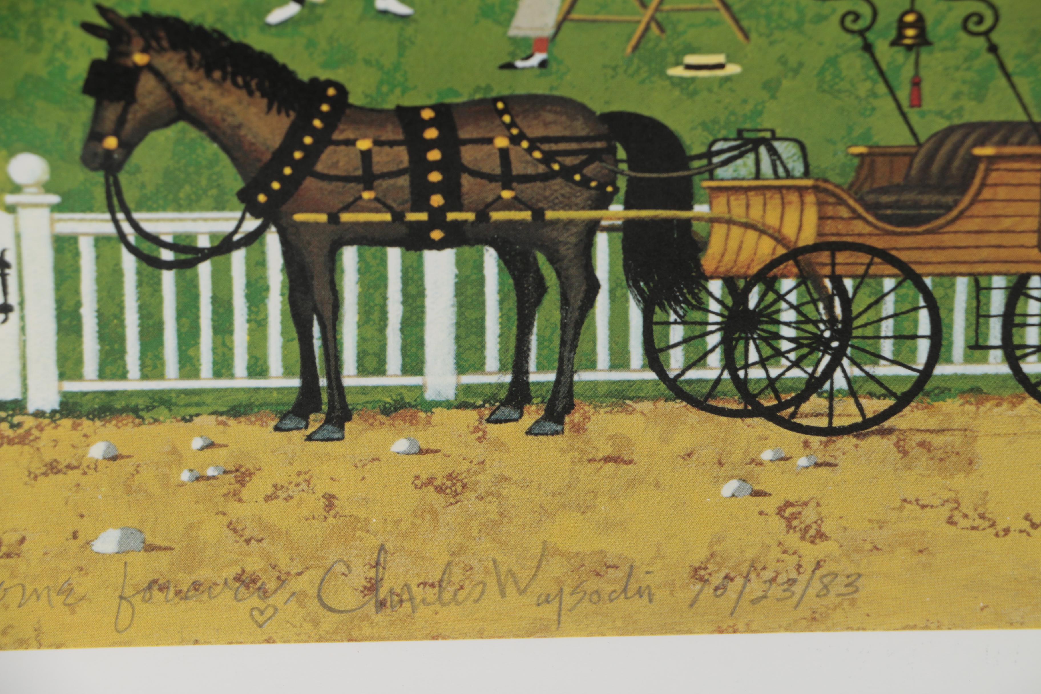 Charles Wysocki Offset Lithograph "Tea by the Sea", 1983