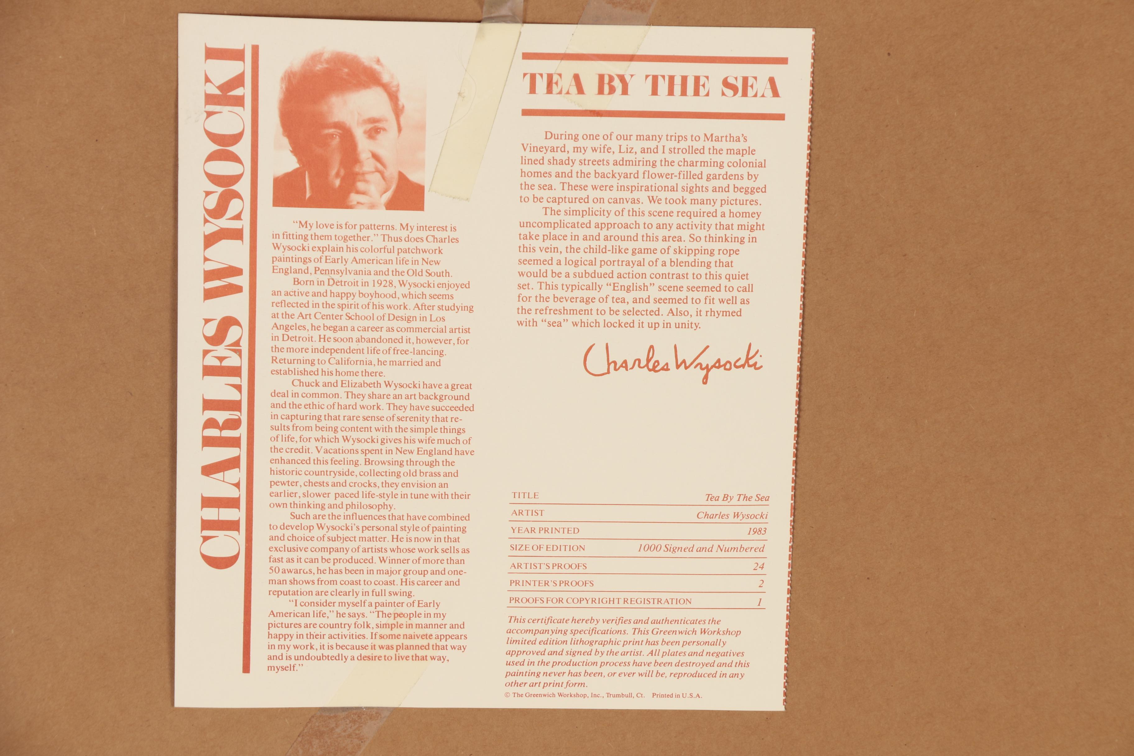 Charles Wysocki Offset Lithograph "Tea by the Sea", 1983