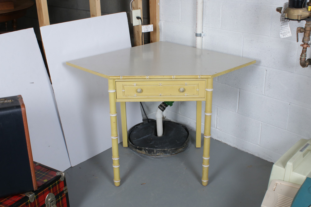 Thomasville "Bali Hai" Bamboo Style Corner Vanity and Chair, Mid 20th Century