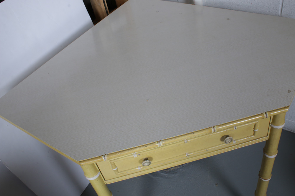 Thomasville "Bali Hai" Bamboo Style Corner Vanity and Chair, Mid 20th Century