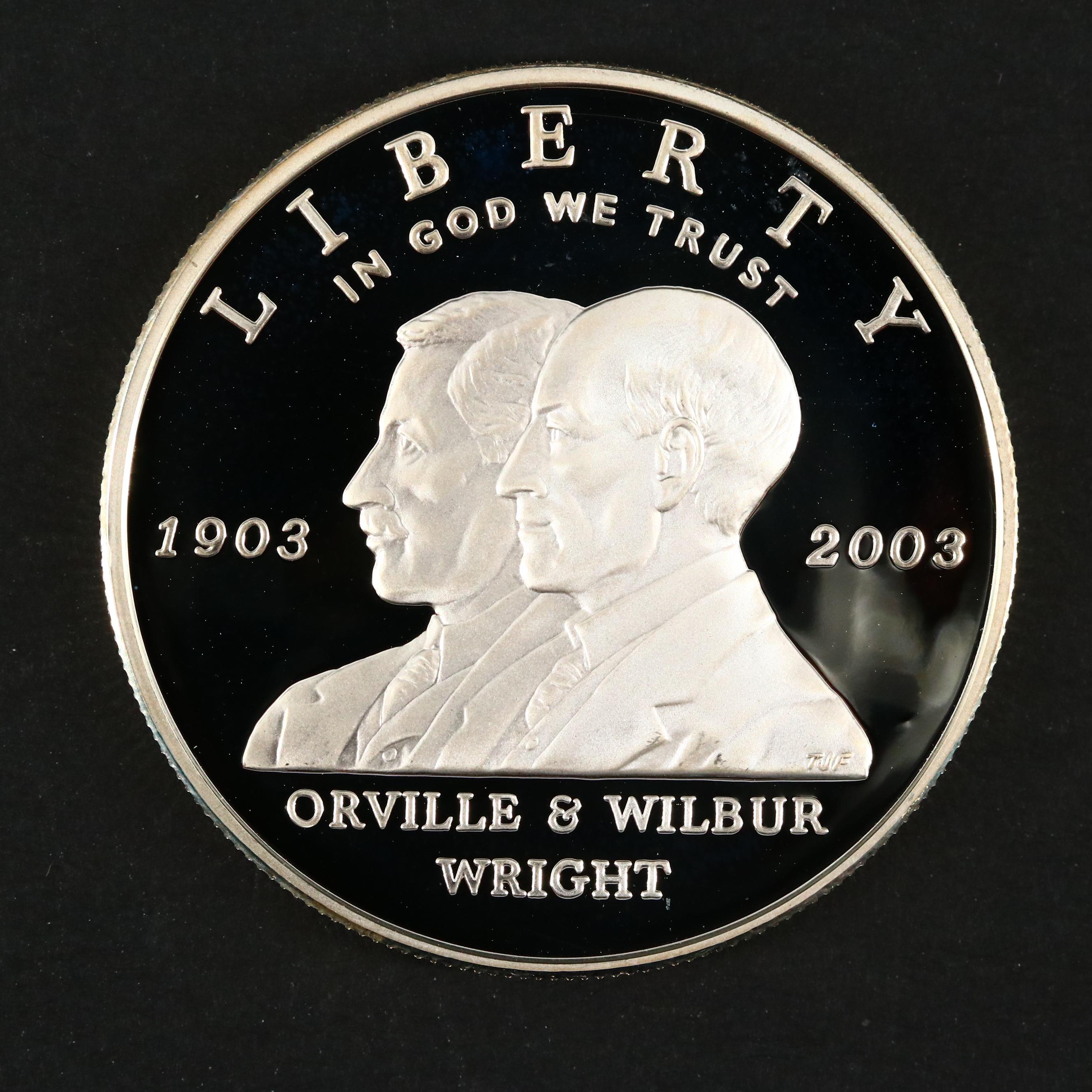 Three Modern Proof Commemorative Silver Dollars and a Proof Half Dollar