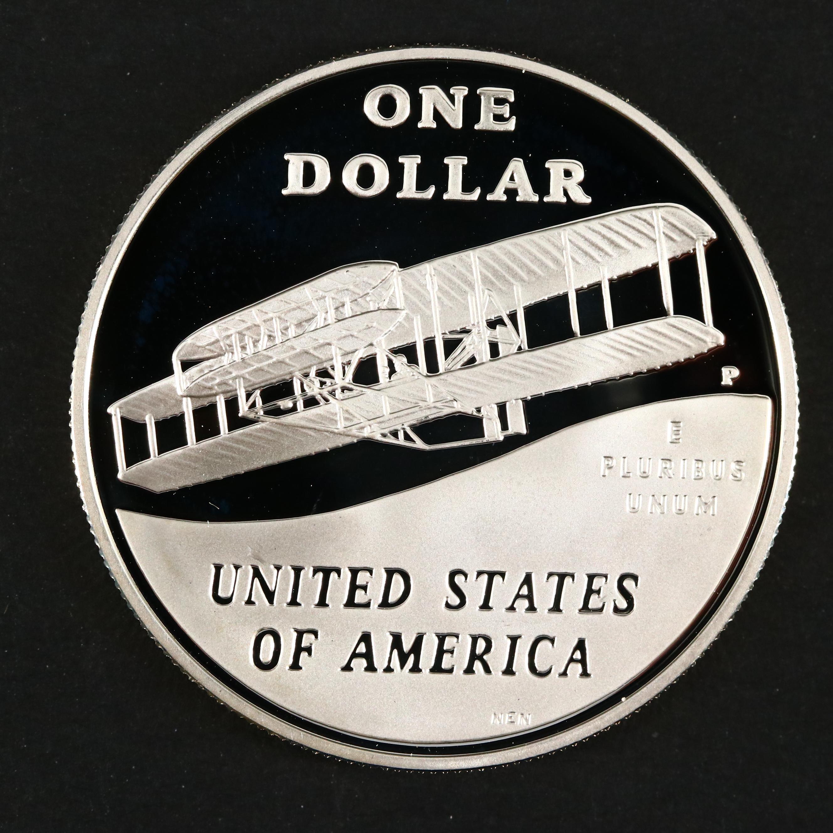 Three Modern Proof Commemorative Silver Dollars and a Proof Half Dollar