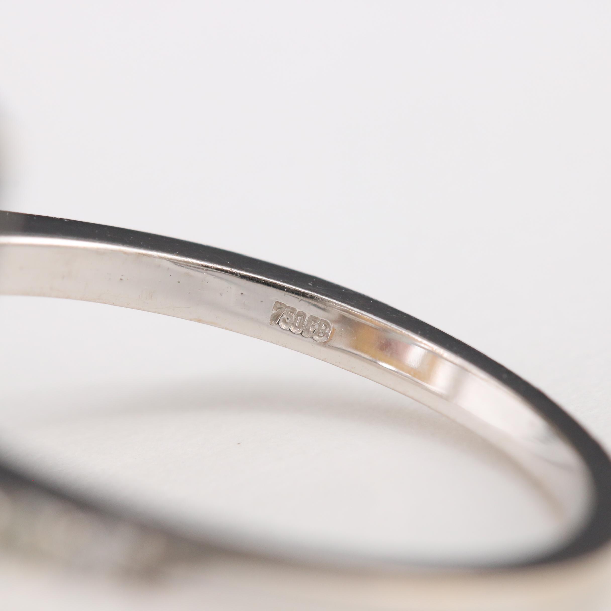 18K White and Rose Gold Diamond Rectangular Ring