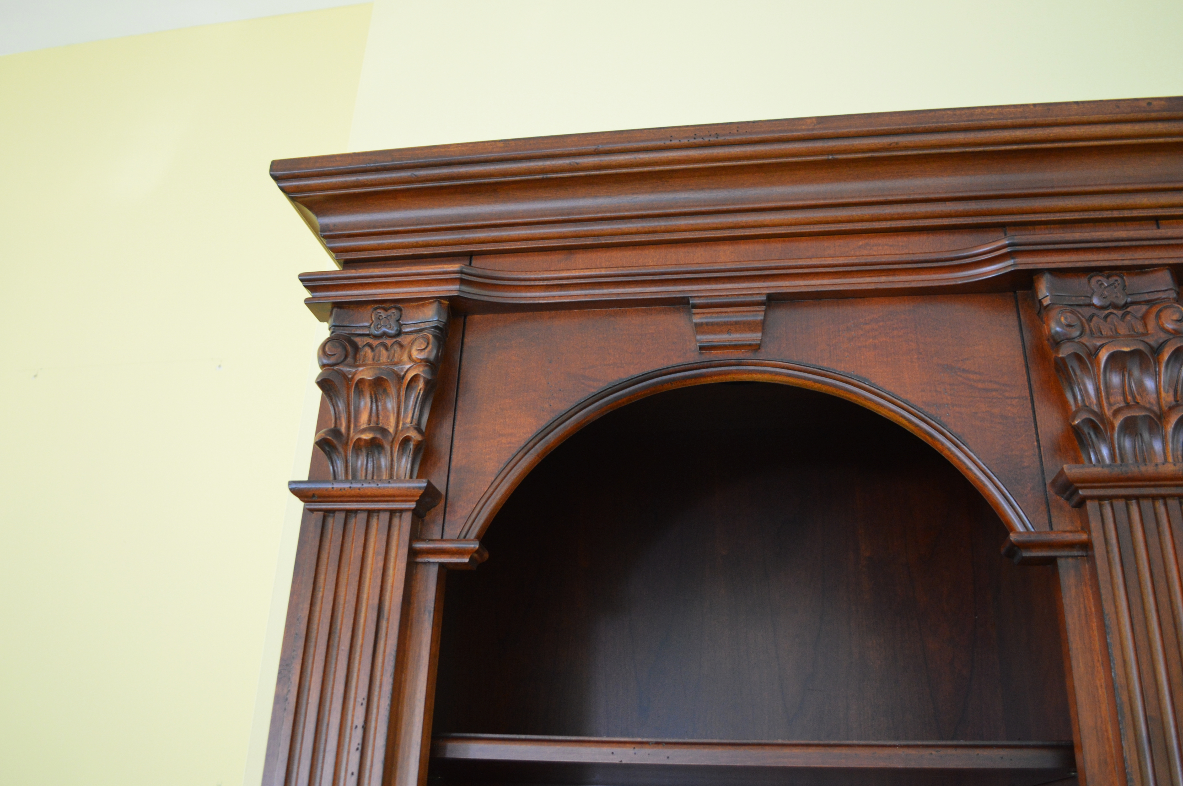 Hooker Mahogany Computer Desk with Bookcase Hutch, Contemporary