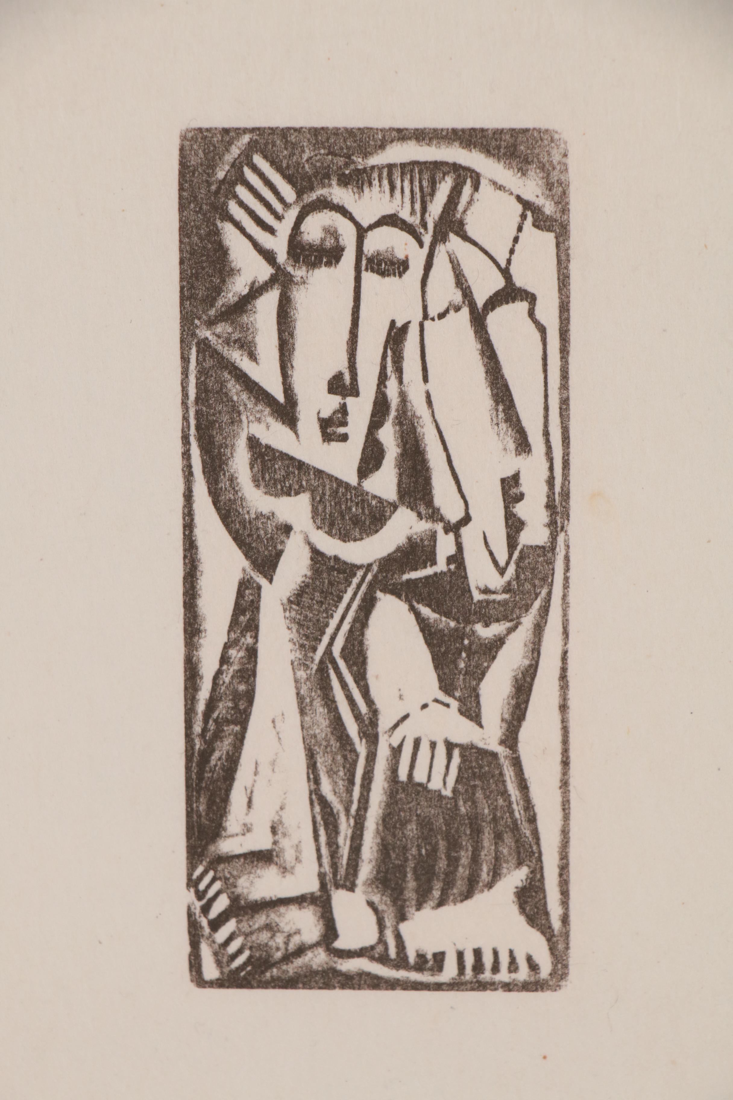 Max Weber Woodcut "Two Figures", 1956