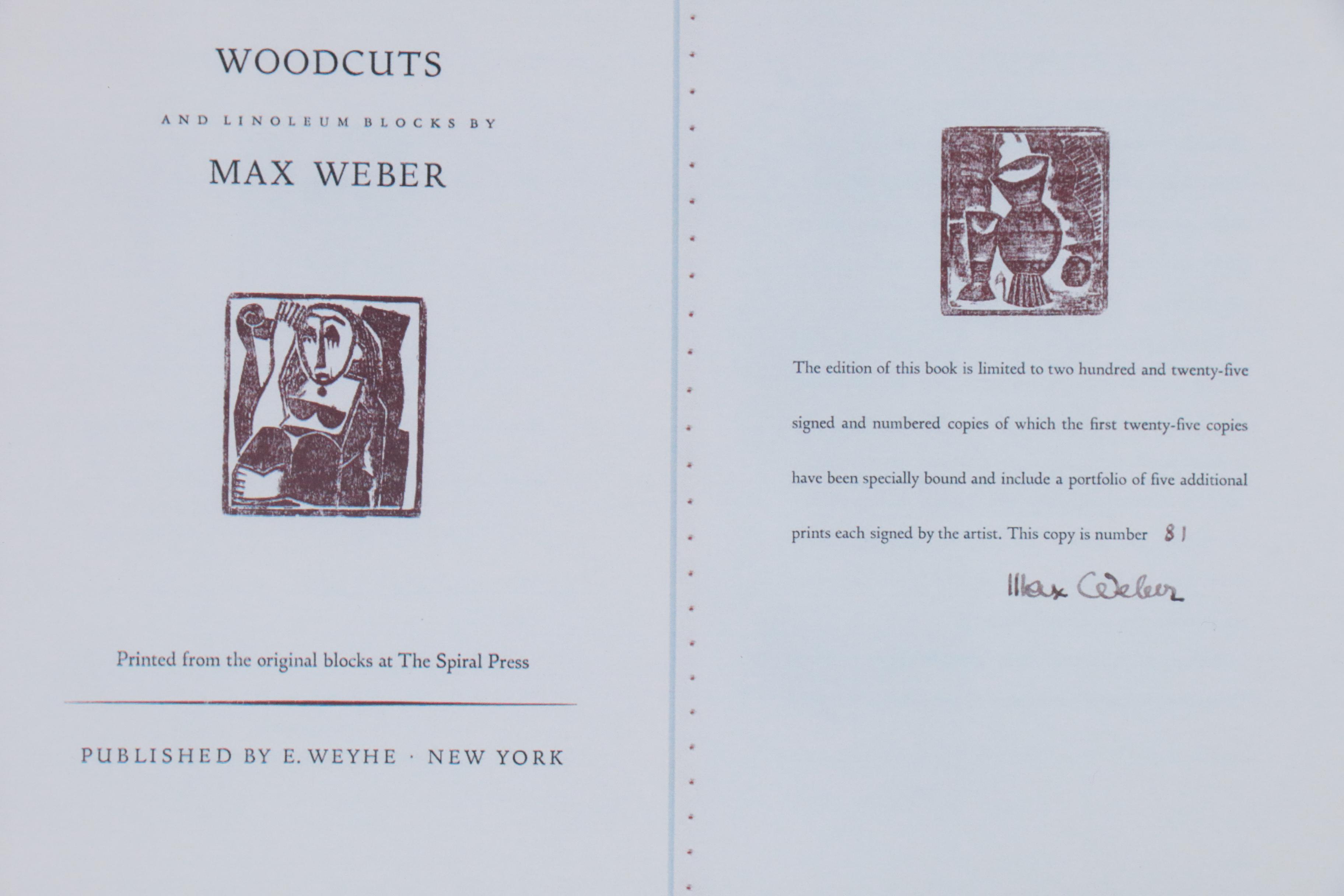 Max Weber Woodcut "Two Figures", 1956