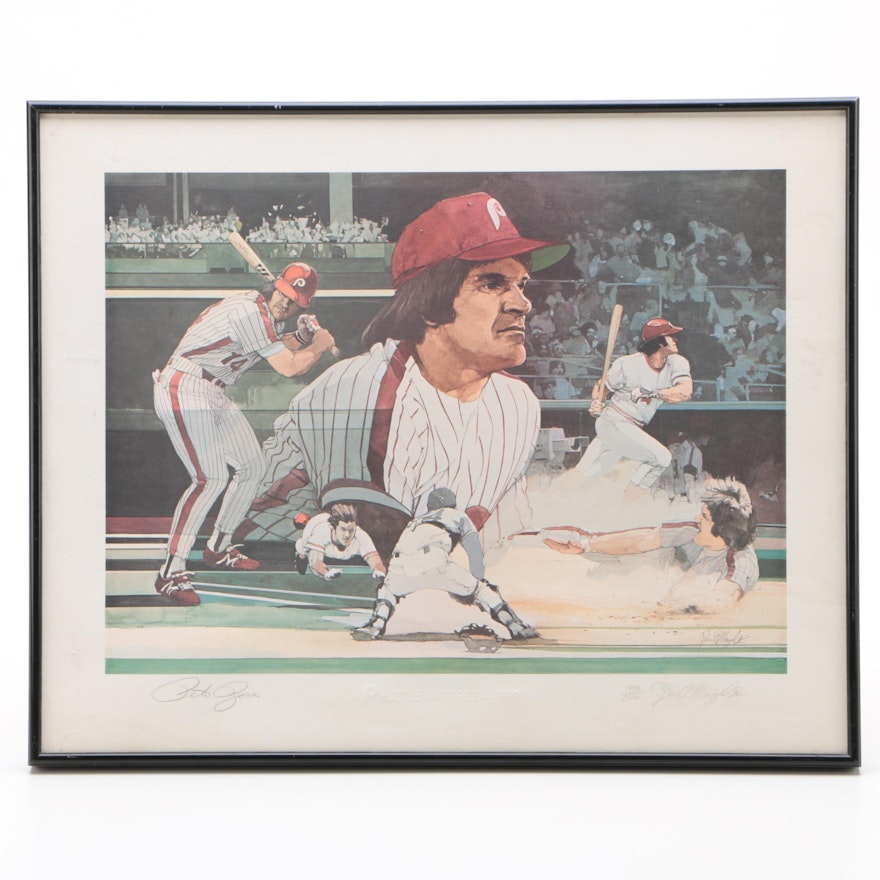 Pete Rose and Artist Signed "Hustle and Pride - 3631" Limited Print