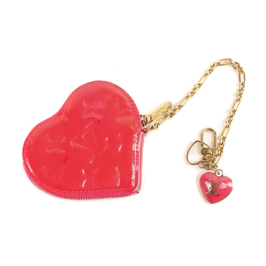 Louis Vuitton Heart Coin Purse with Key Charm in Monogram Vernis Leather
