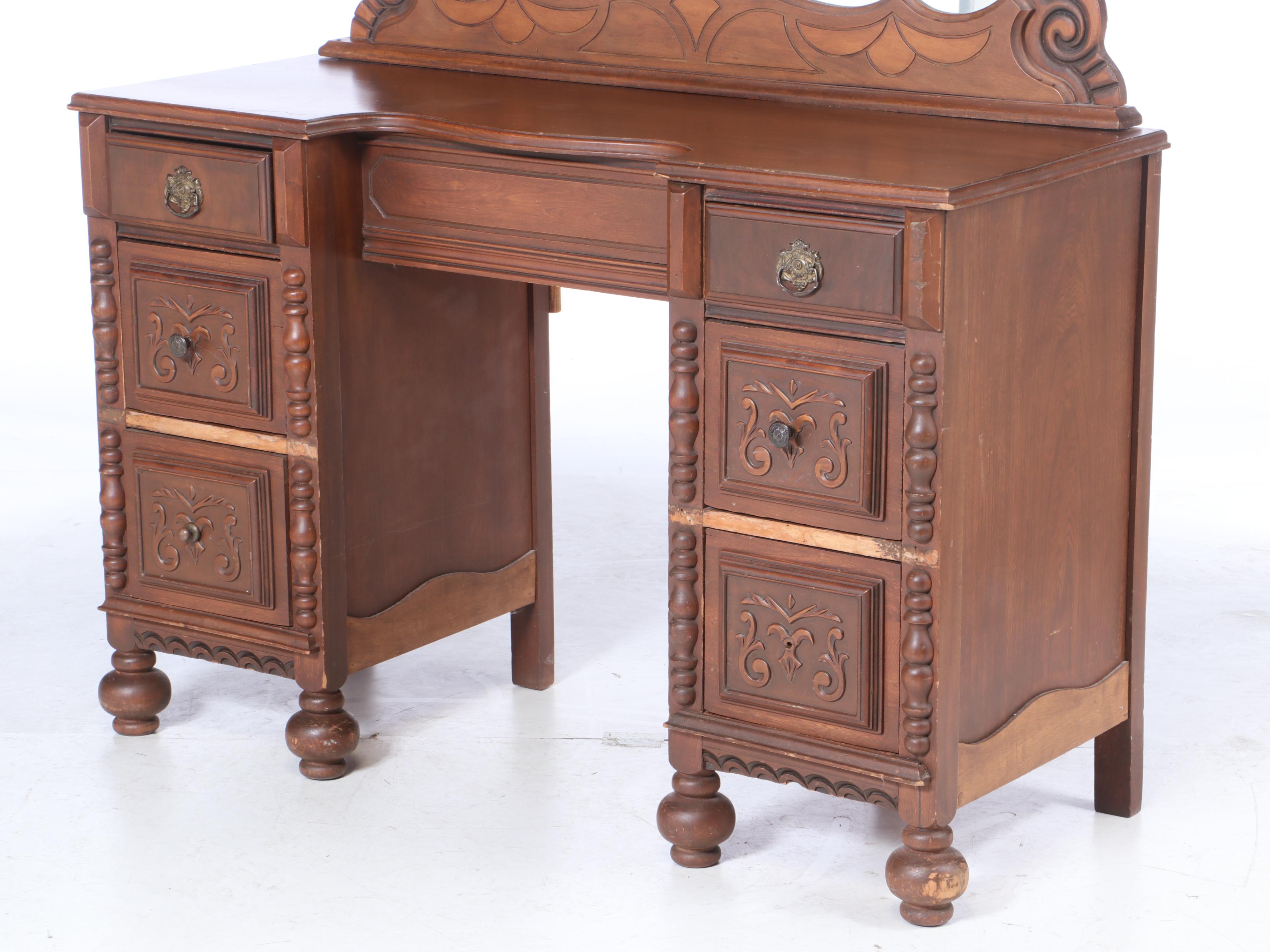 Baroque Style Vanity with Mirror, 1930s