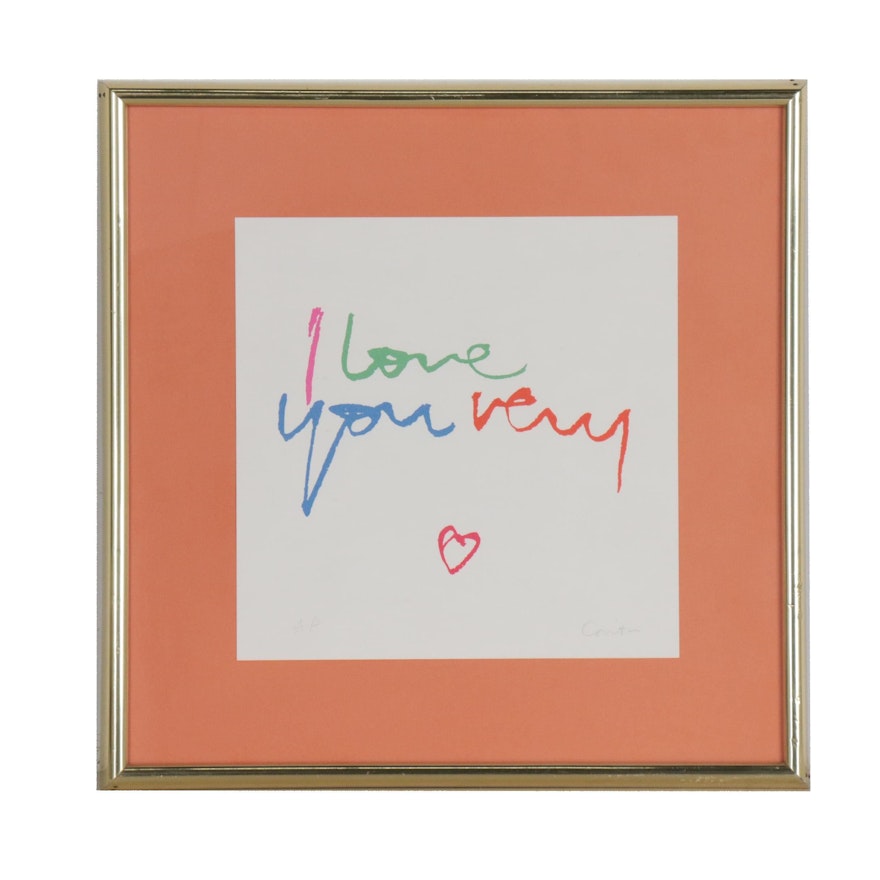 Sister Mary Corita Kent Serigraph "I Love You Very"