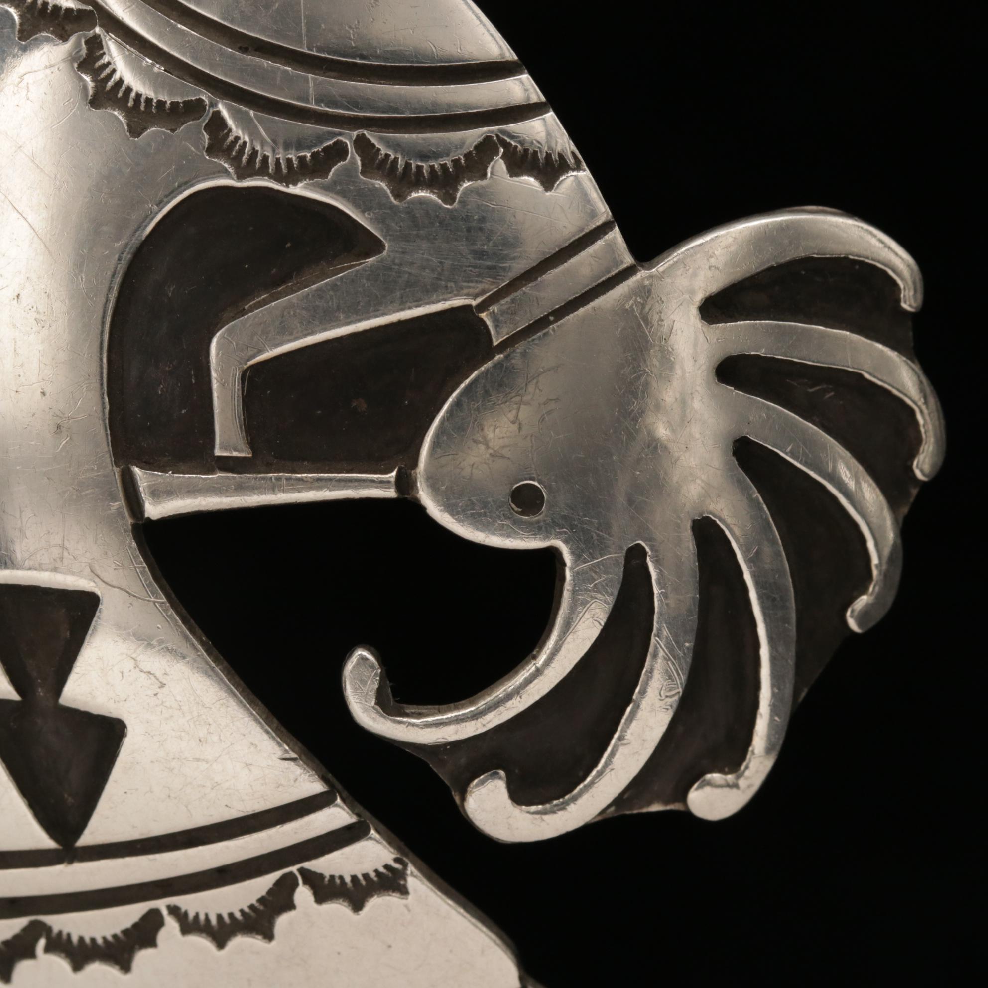 Norman Woody Navajo Diné Sterling Silver Kokopelli Pendant