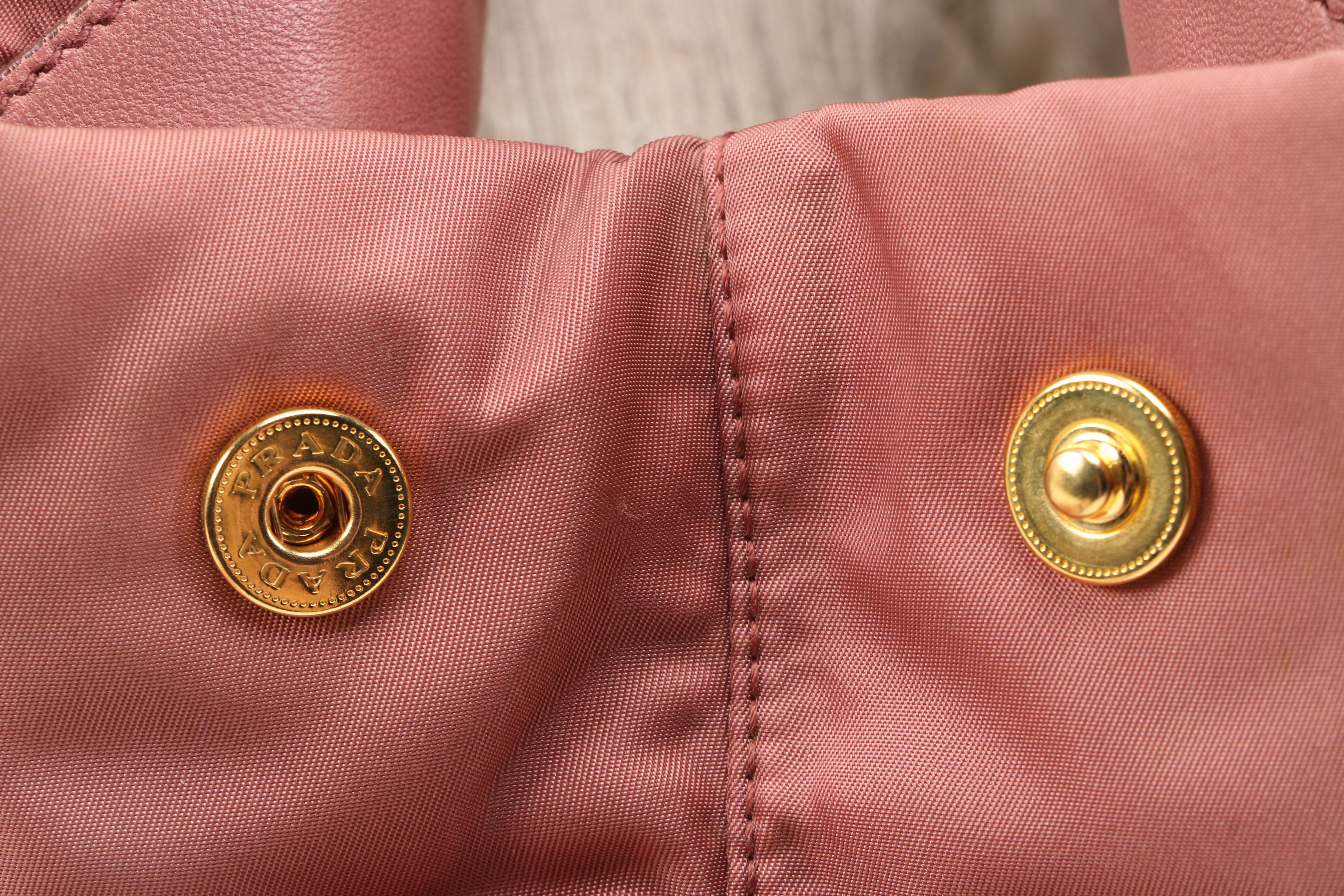 Prada Bow Tote in Blush Mauve Tessuto Nylon