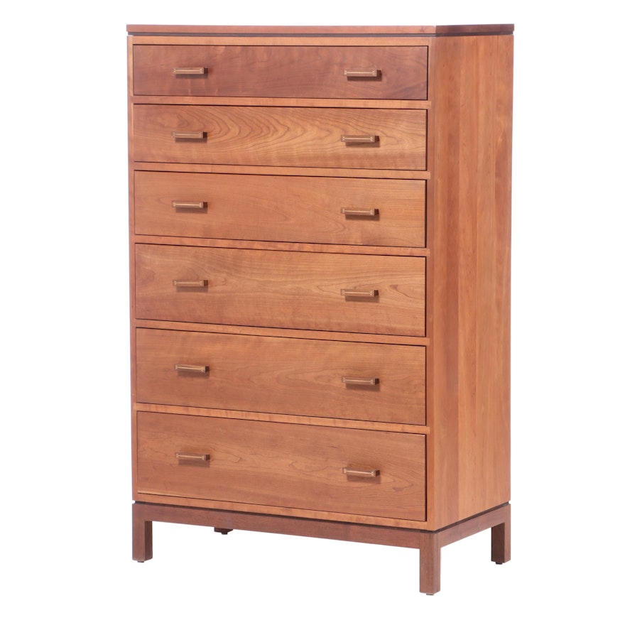 Stickley, Arts & Crafts Style Cherry and Walnut "Metropolitan" Chest of Drawers