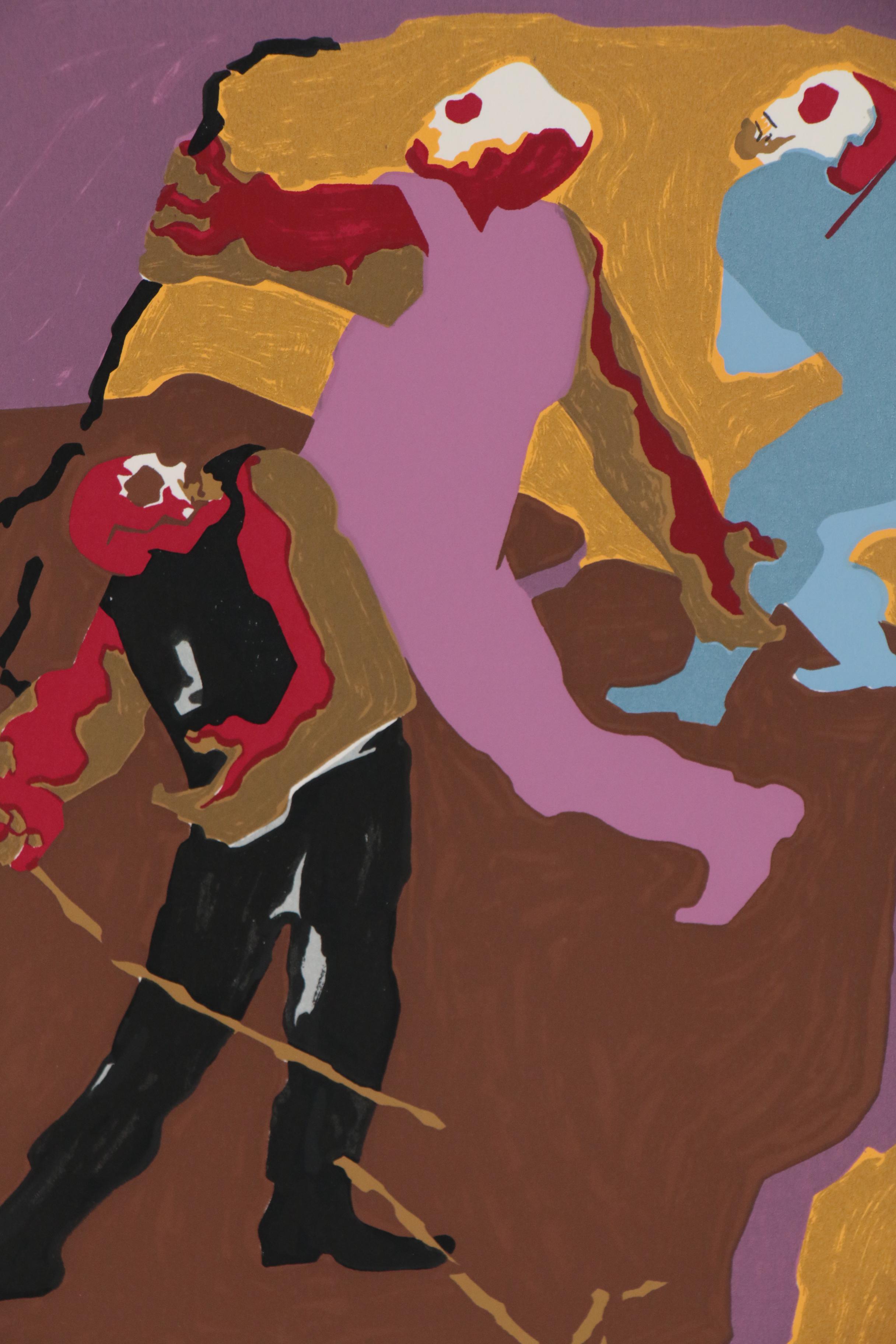 Jacob Lawrence Serigraph Bookplate from John Hersey's "Hiroshima", 1983