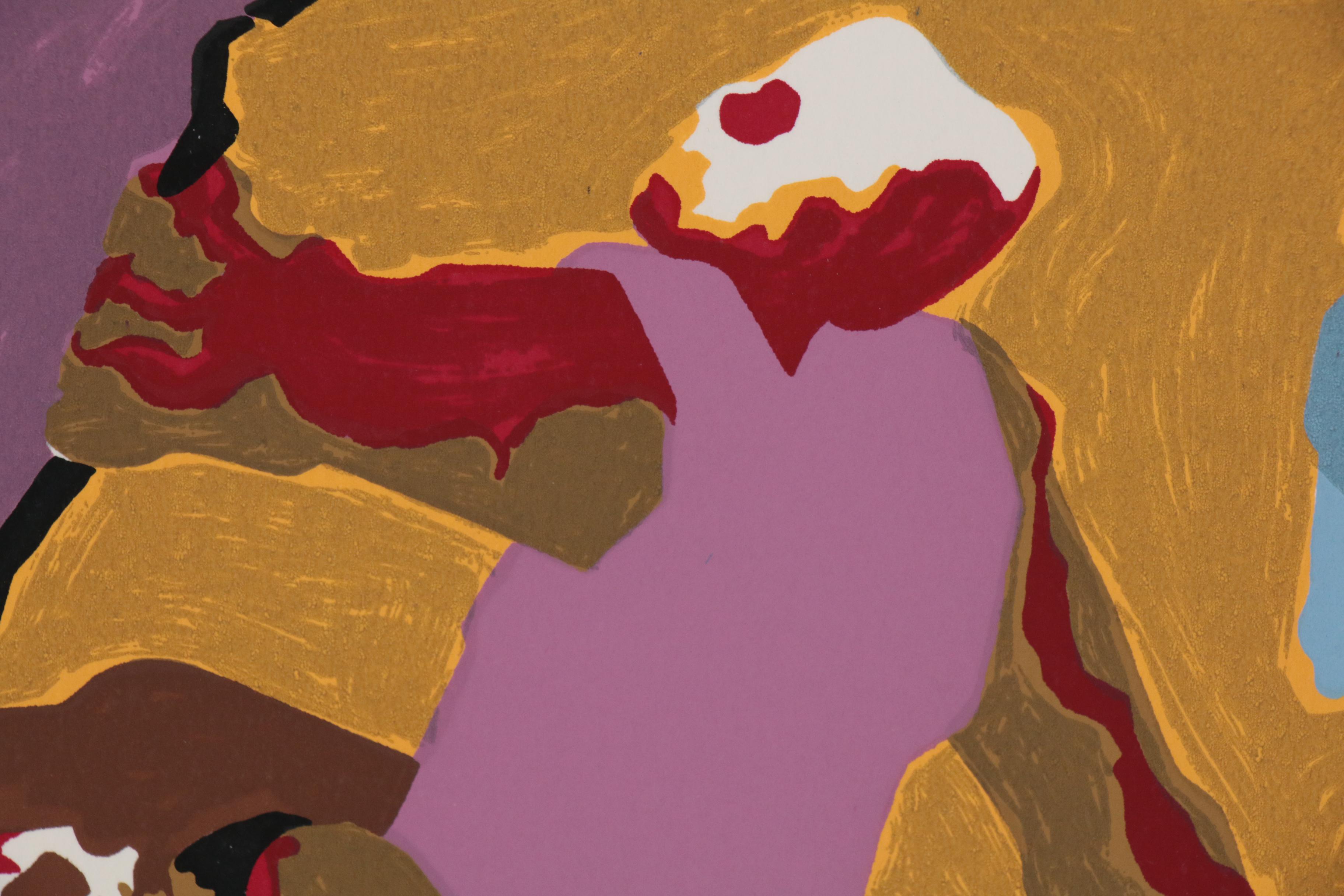 Jacob Lawrence Serigraph Bookplate from John Hersey's "Hiroshima", 1983