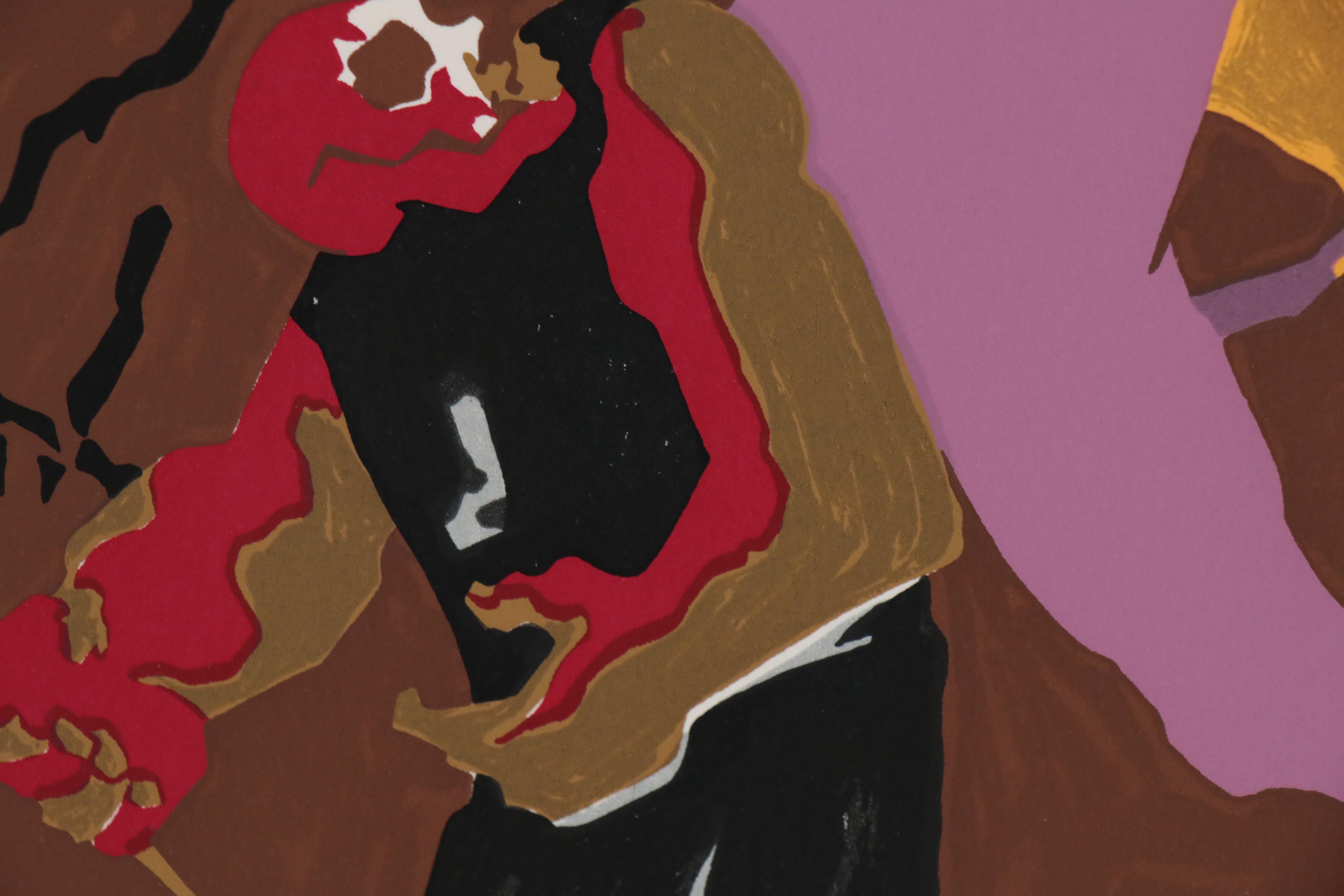 Jacob Lawrence Serigraph Bookplate from John Hersey's "Hiroshima", 1983