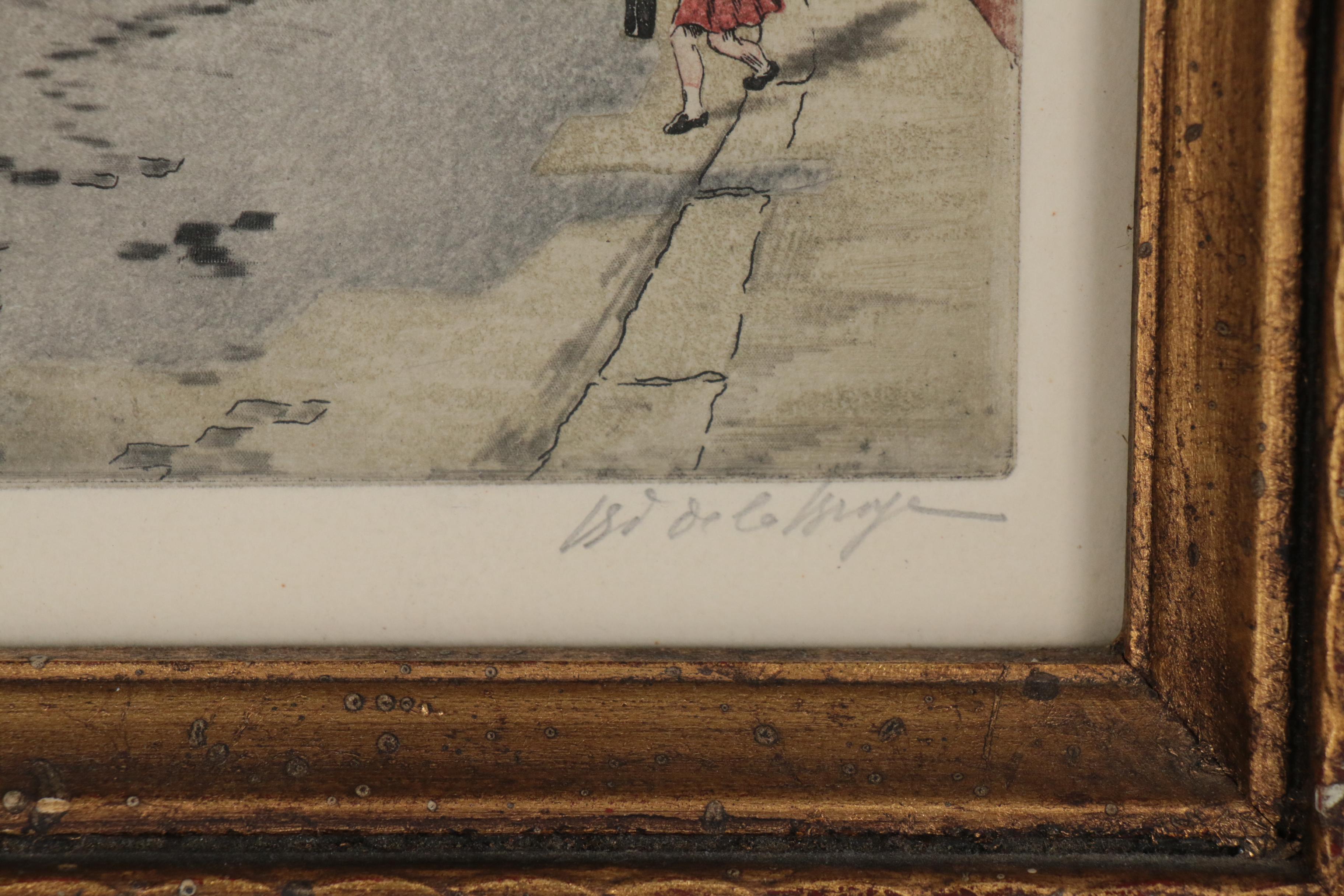 W. De La Broye Aquatint Etchings of European Street Scenes