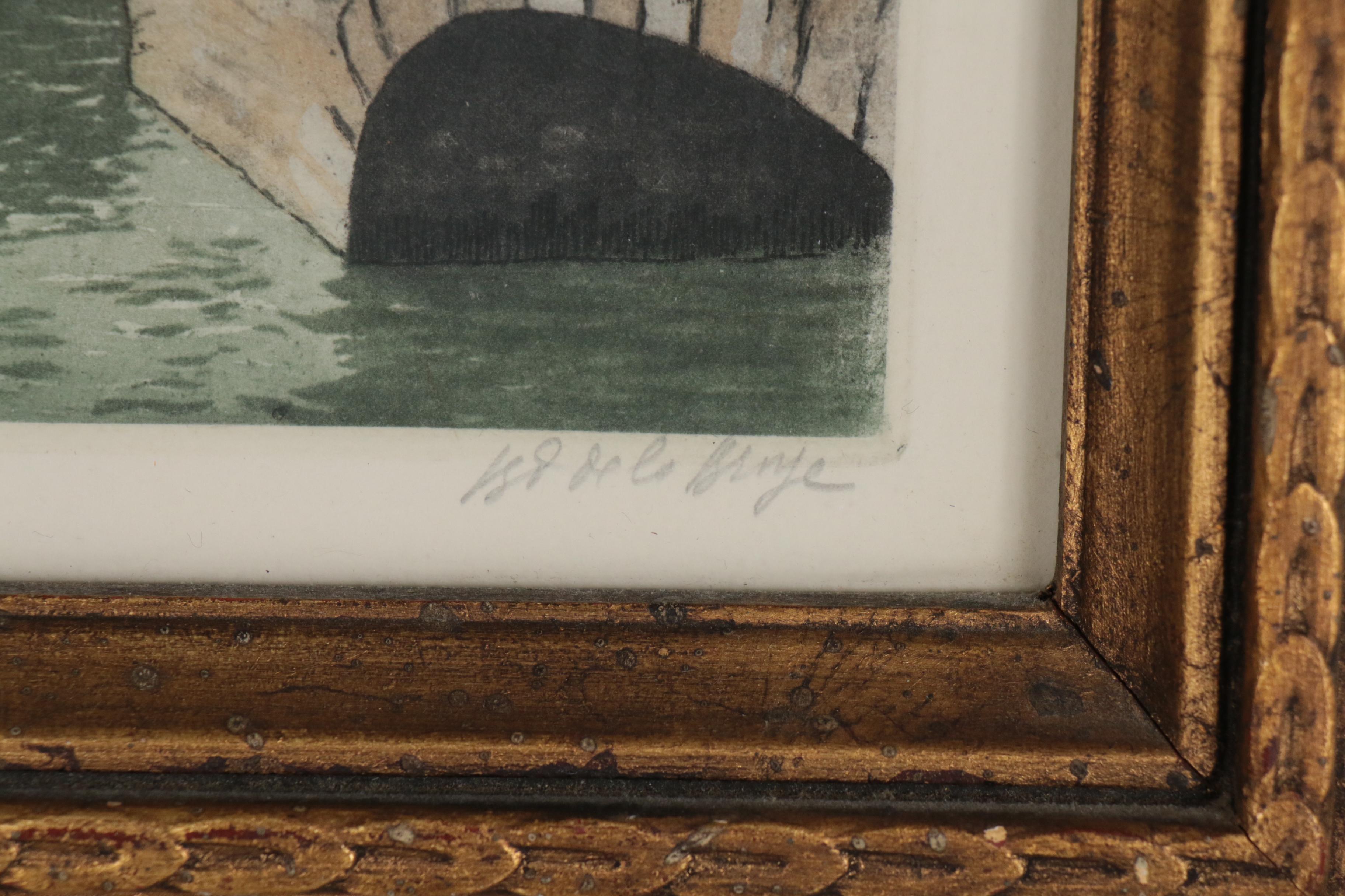 W. De La Broye Aquatint Etchings of European Street Scenes