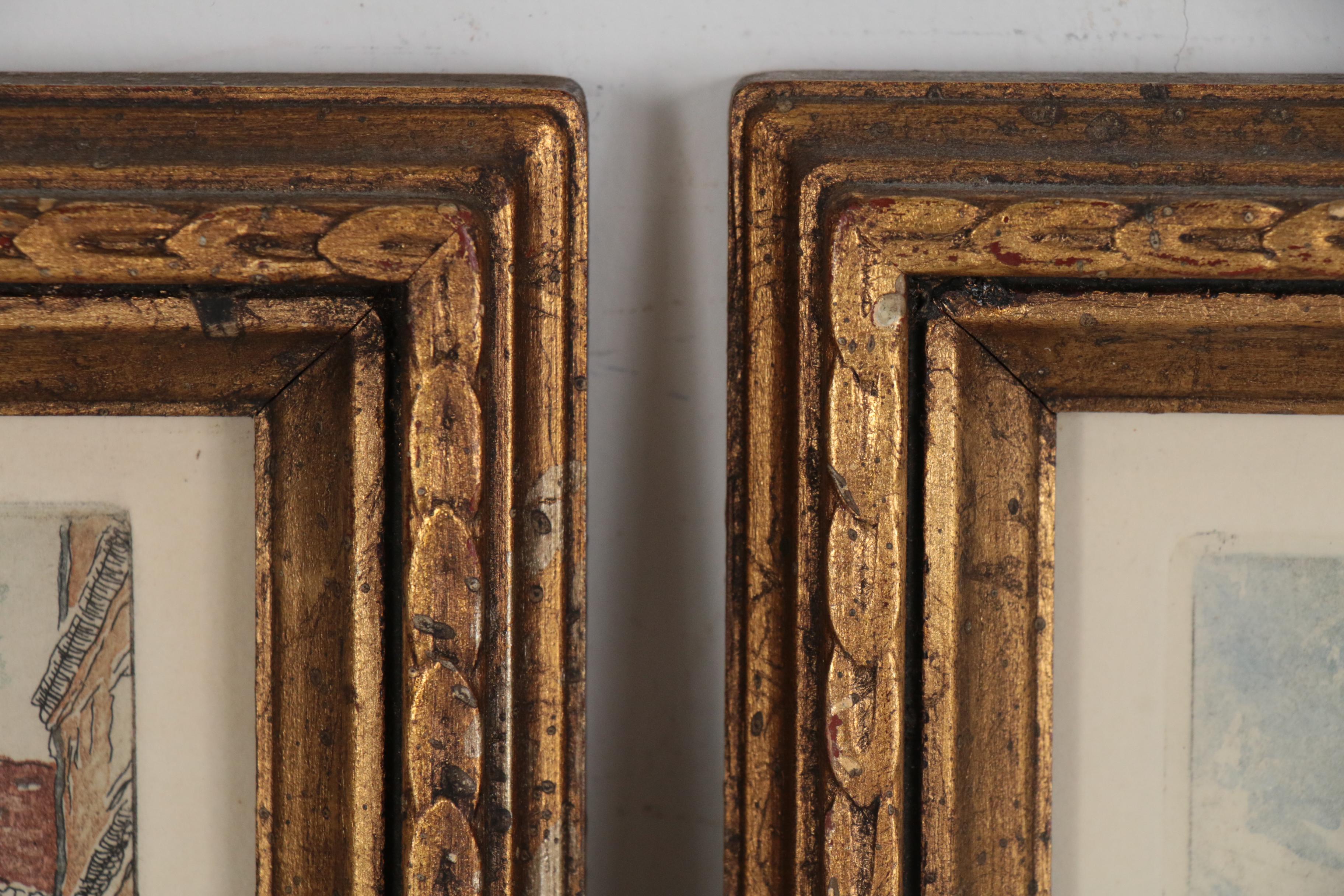 W. De La Broye Aquatint Etchings of European Street Scenes