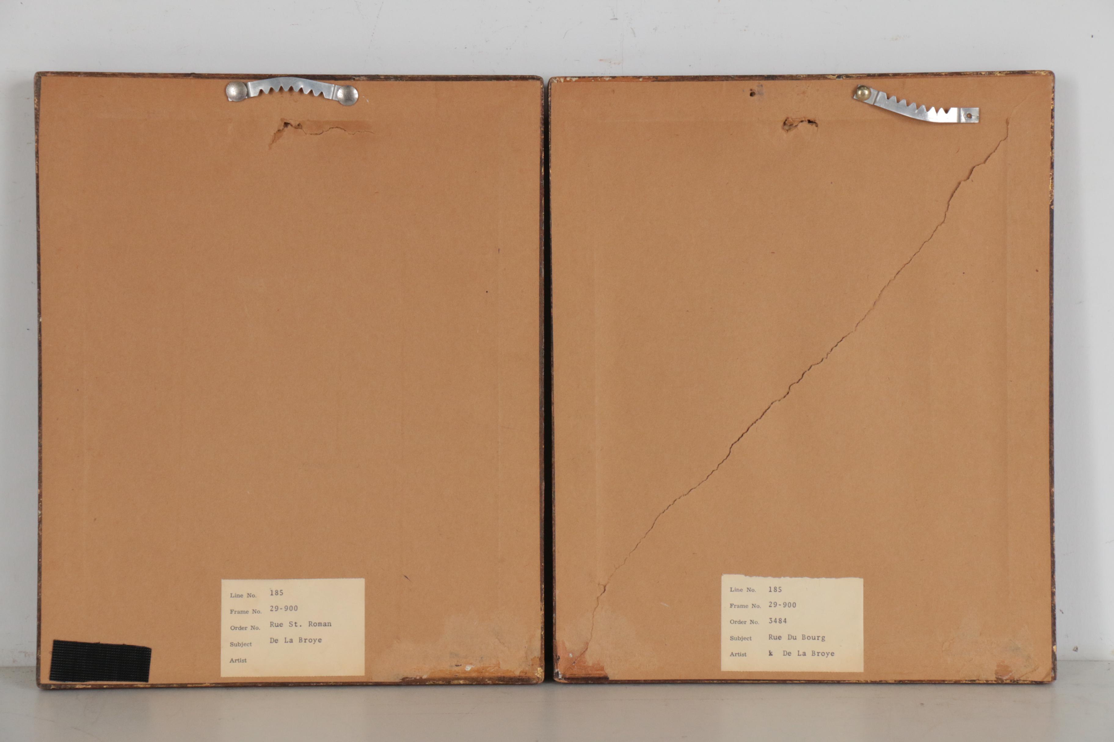 W. De La Broye Aquatint Etchings of European Street Scenes