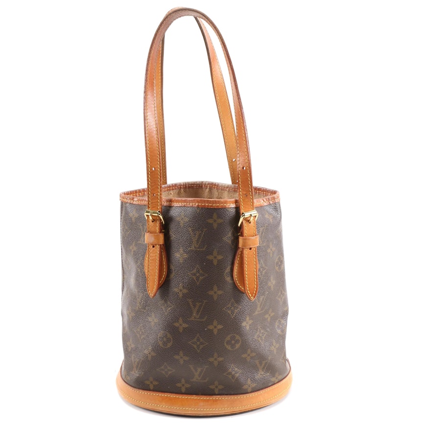 Louis Vuitton Petit Bucket Bag in Monogram Canvas and Vachetta Leather