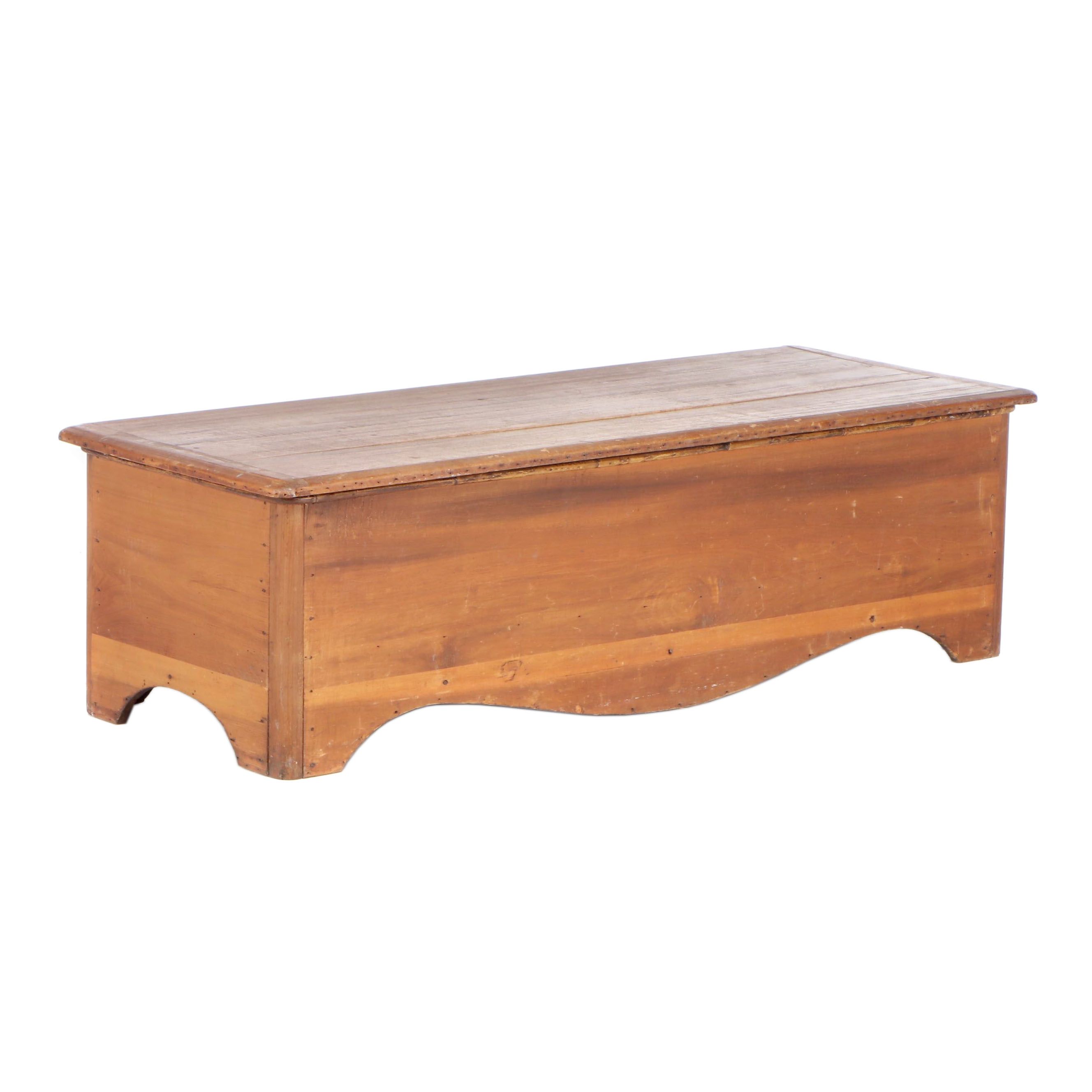 Vintage Poplar Toy Chest with Lego and Building Block Toys