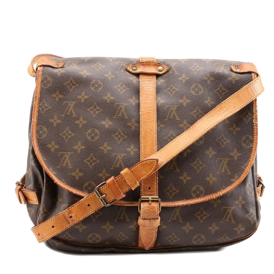 Louis Vuitton Saumur 35 Double-Sided Crossbody in Monogram Canvas and Leather