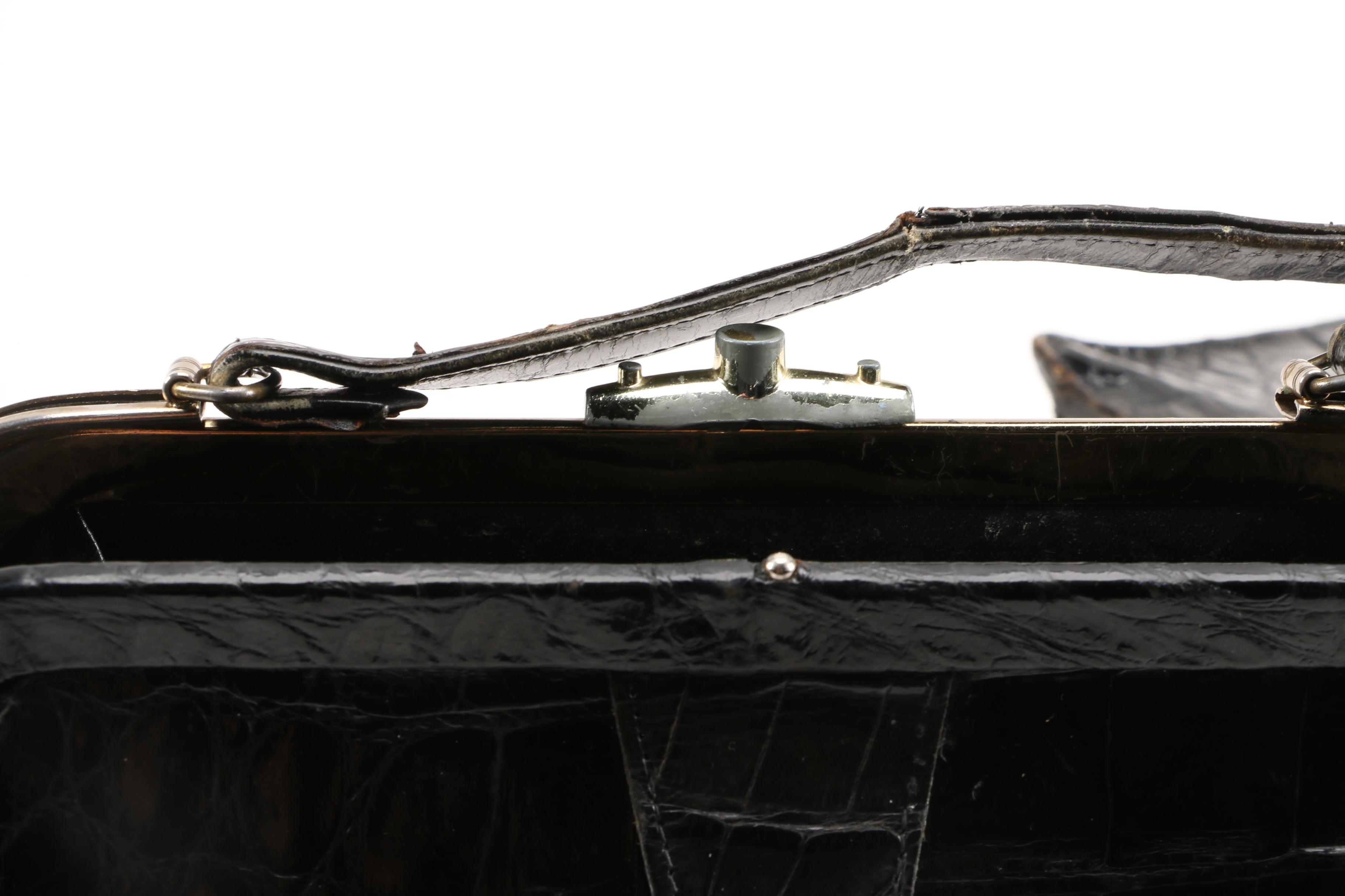 Black Crocodile and Alligator Handbags Including Rike Kumler Co., Vintage