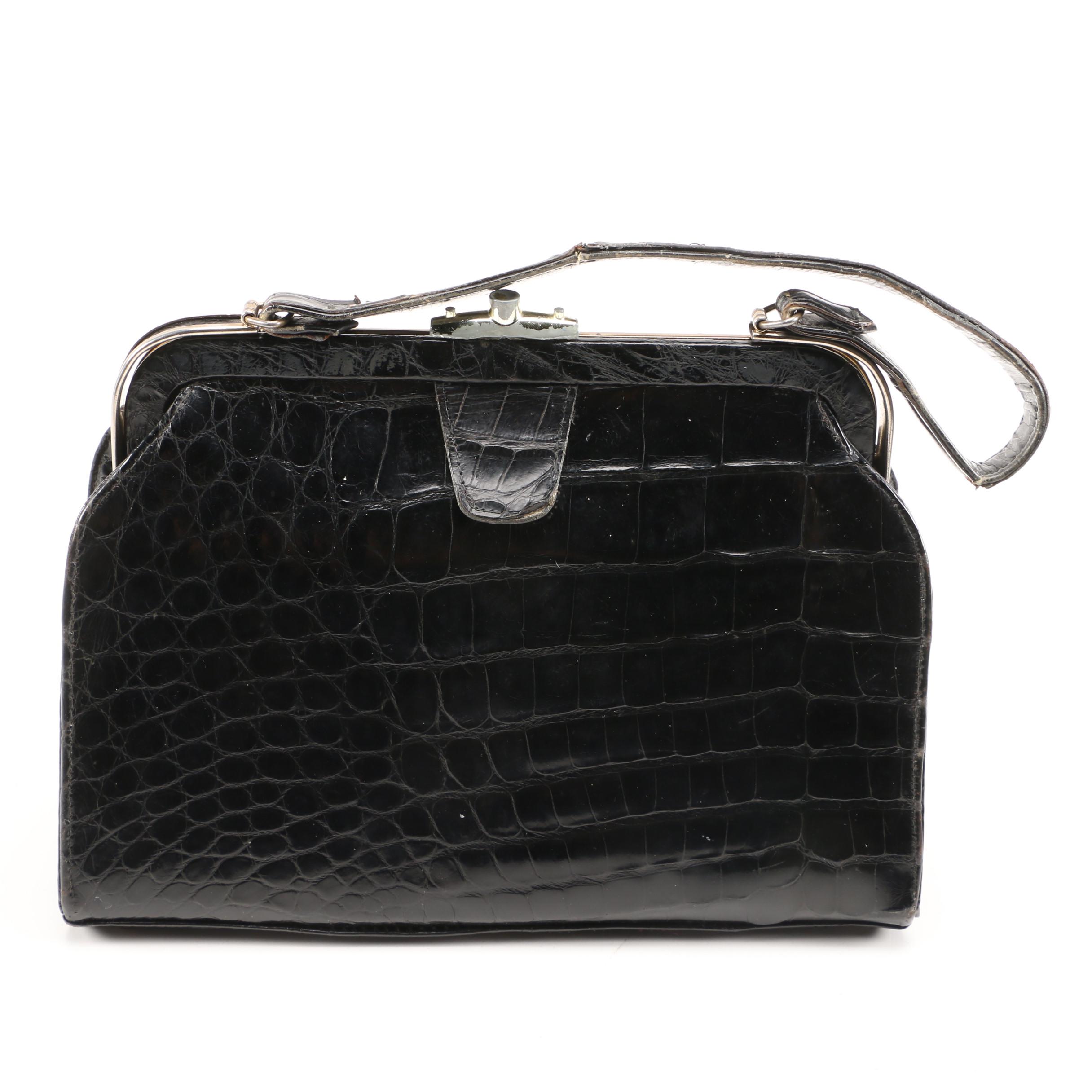 Black Crocodile and Alligator Handbags Including Rike Kumler Co., Vintage
