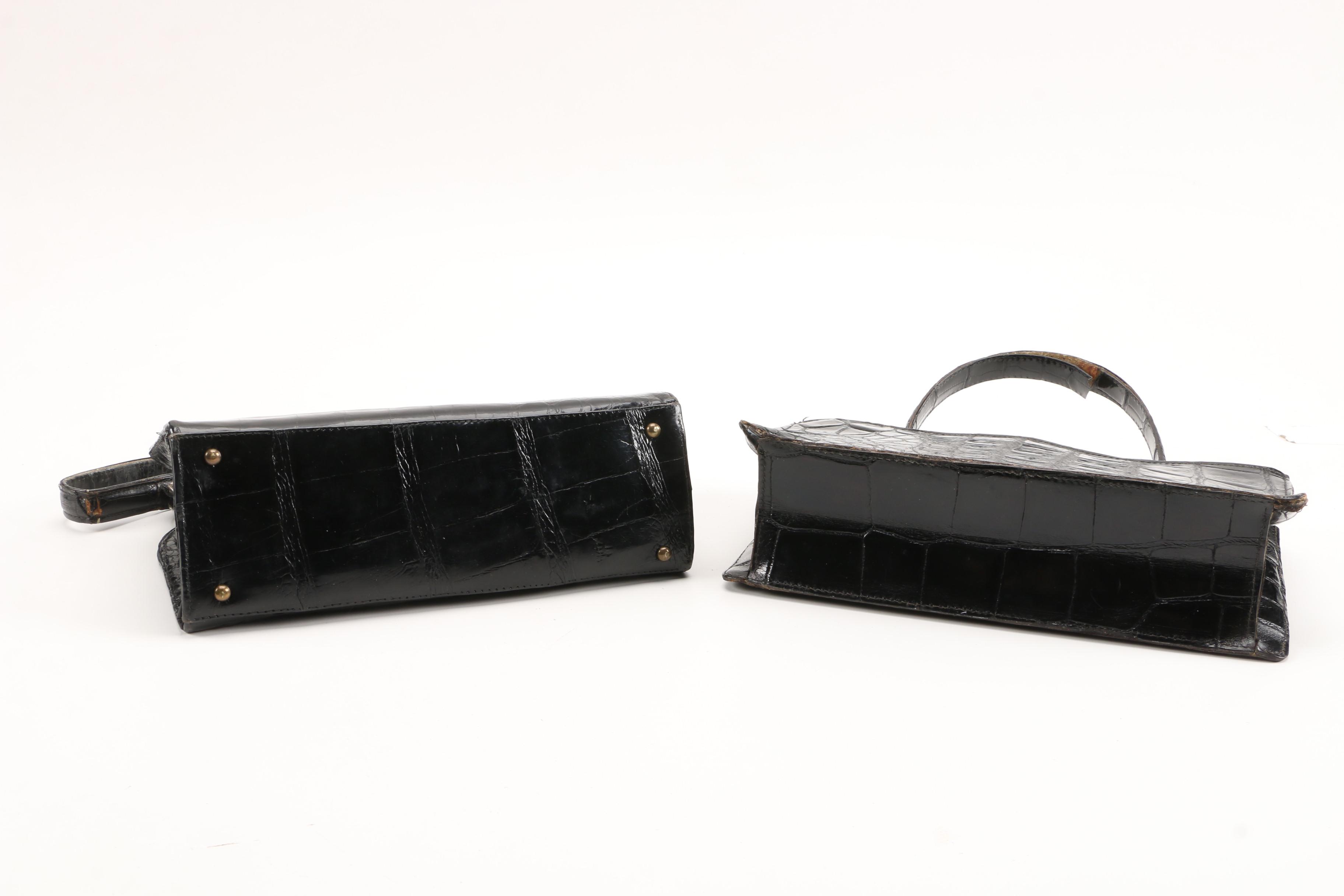 Black Crocodile and Alligator Handbags Including Rike Kumler Co., Vintage