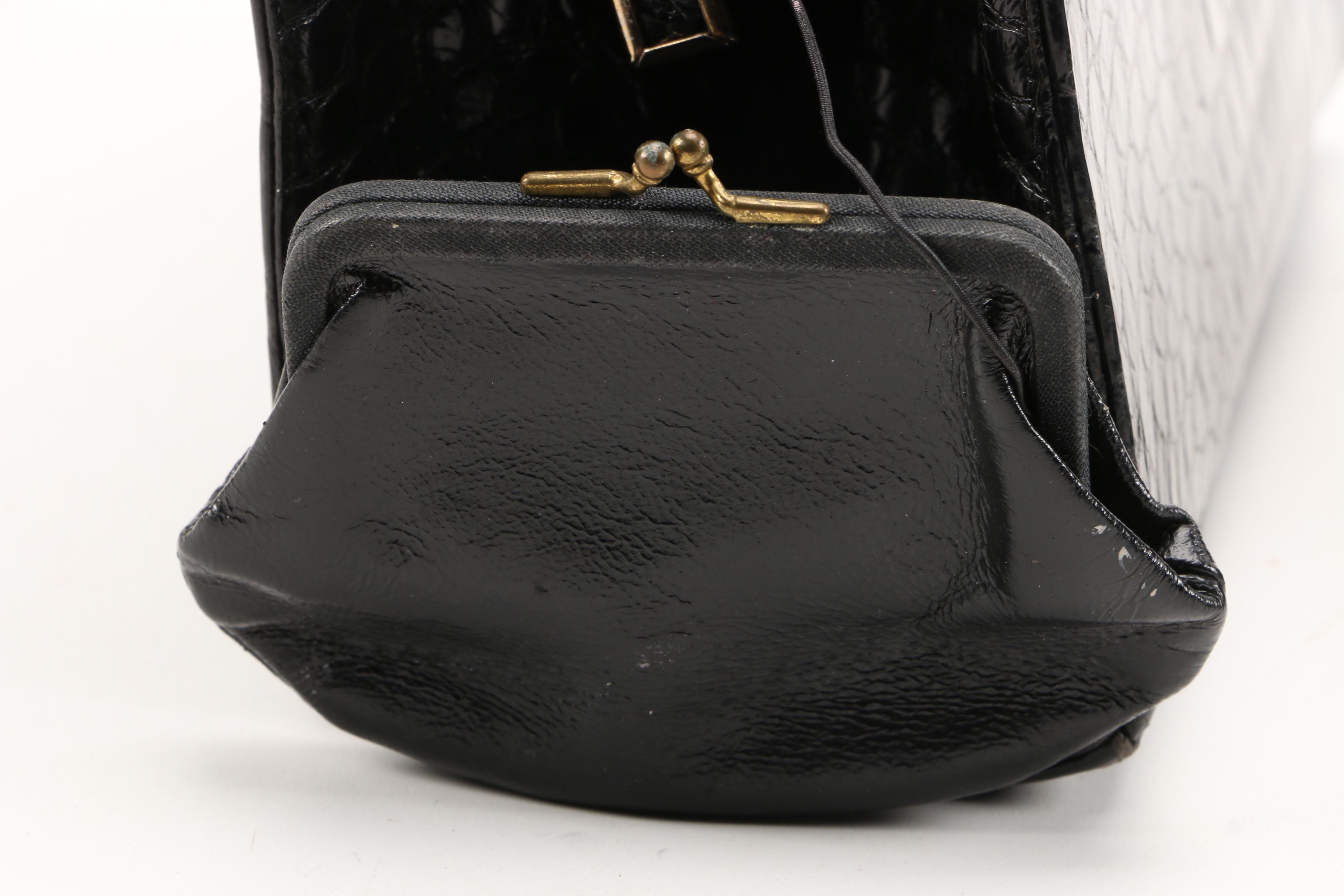 Black Crocodile and Alligator Handbags Including Rike Kumler Co., Vintage