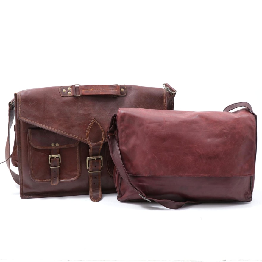 Stuart Kern Leather Messenger Bag and Other Leather Briefcase