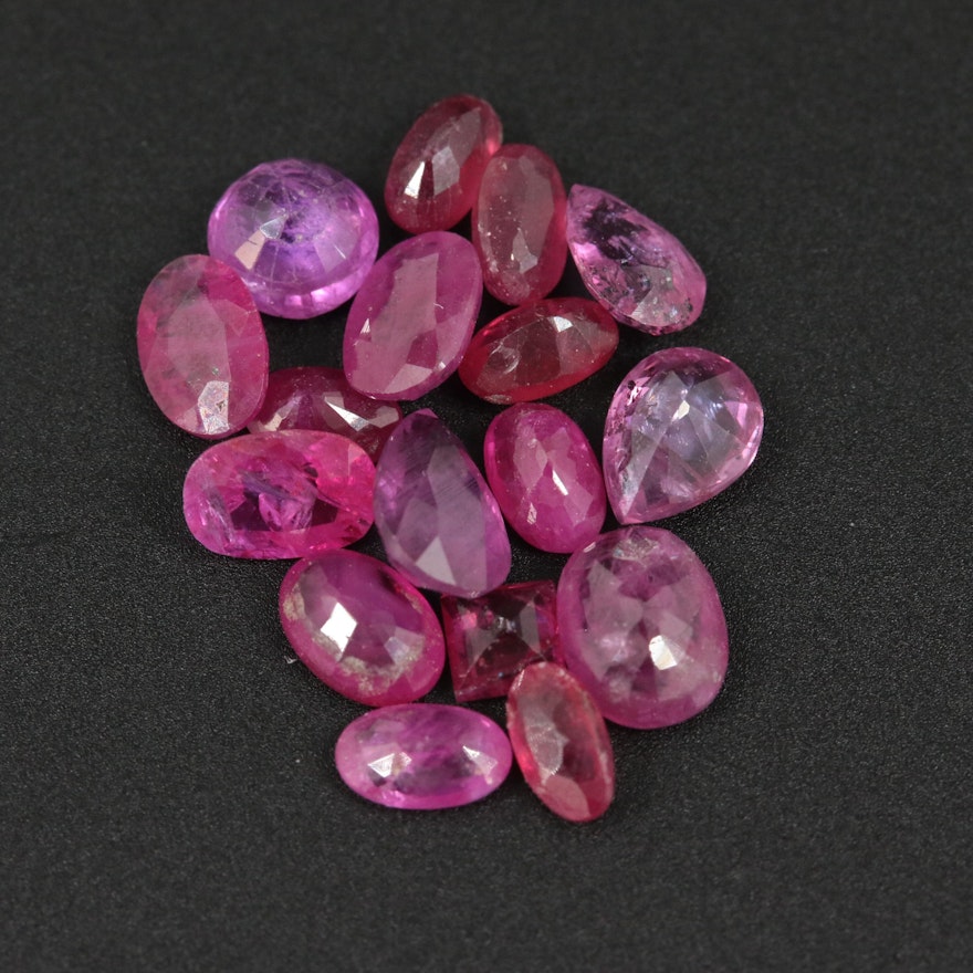 Loose 8.43 CTW Mixed Cut Ruby Gemstones