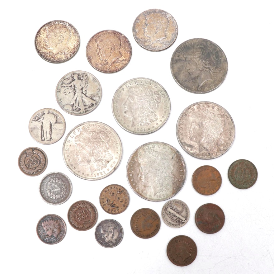 U.S. Vintage Coins Including Morgan Silver Dollars, Indian Head Cents and More