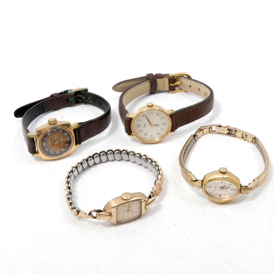 Vintage Gold Filled Lady Elgin, Zodiac and Timex Wristwatches