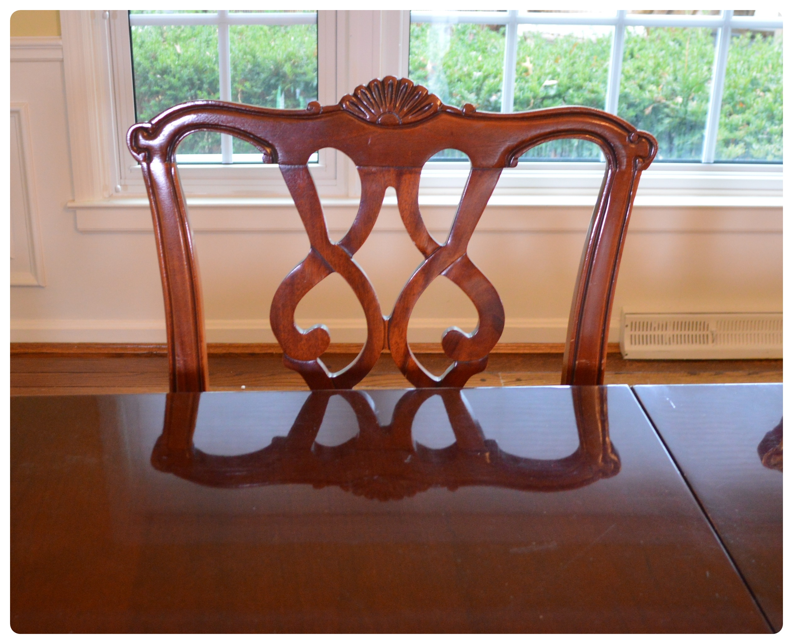 Duncan Phyfe Style Dining Table and Statesville Chair Co. Mahogany Chairs