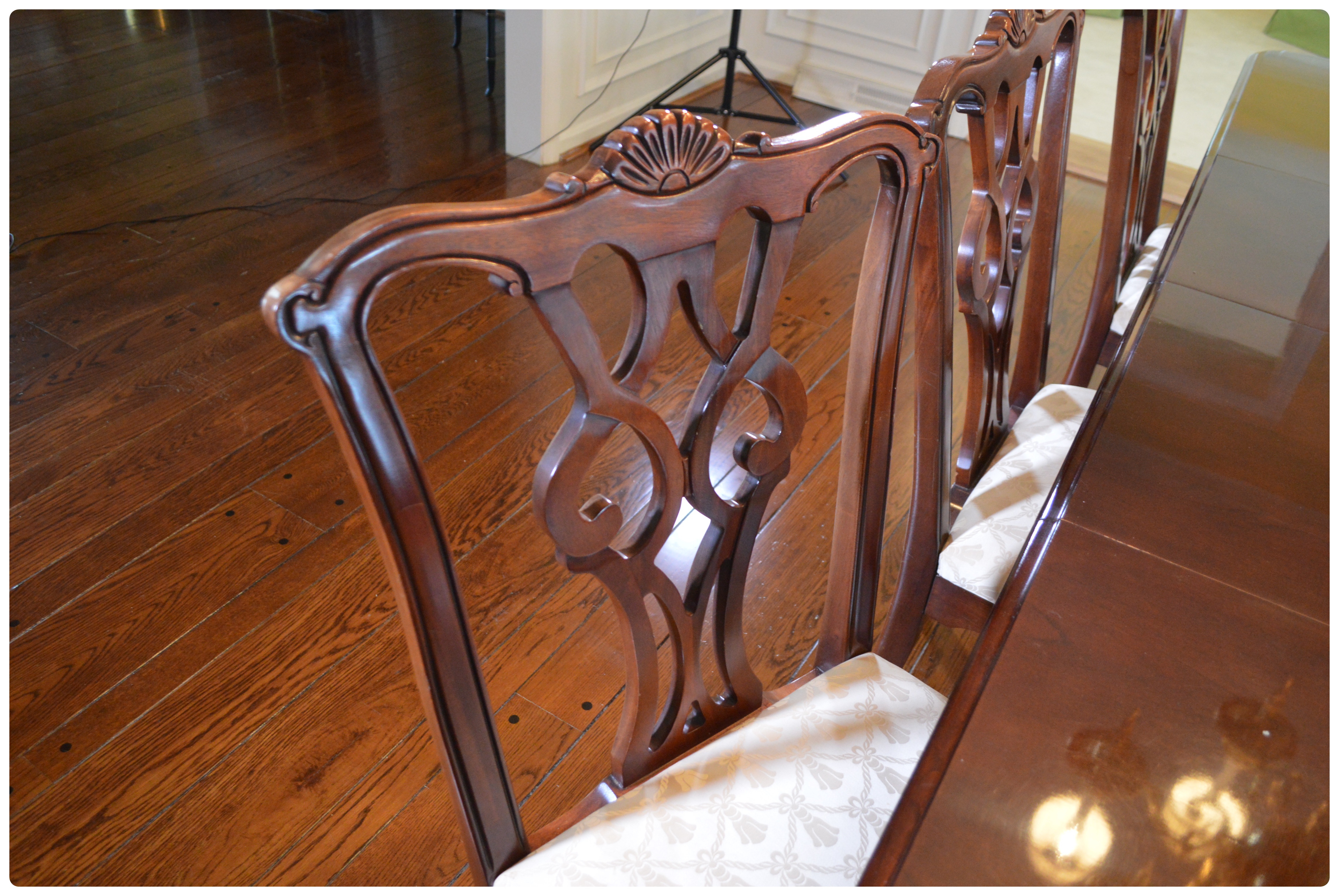 Duncan Phyfe Style Dining Table and Statesville Chair Co. Mahogany Chairs