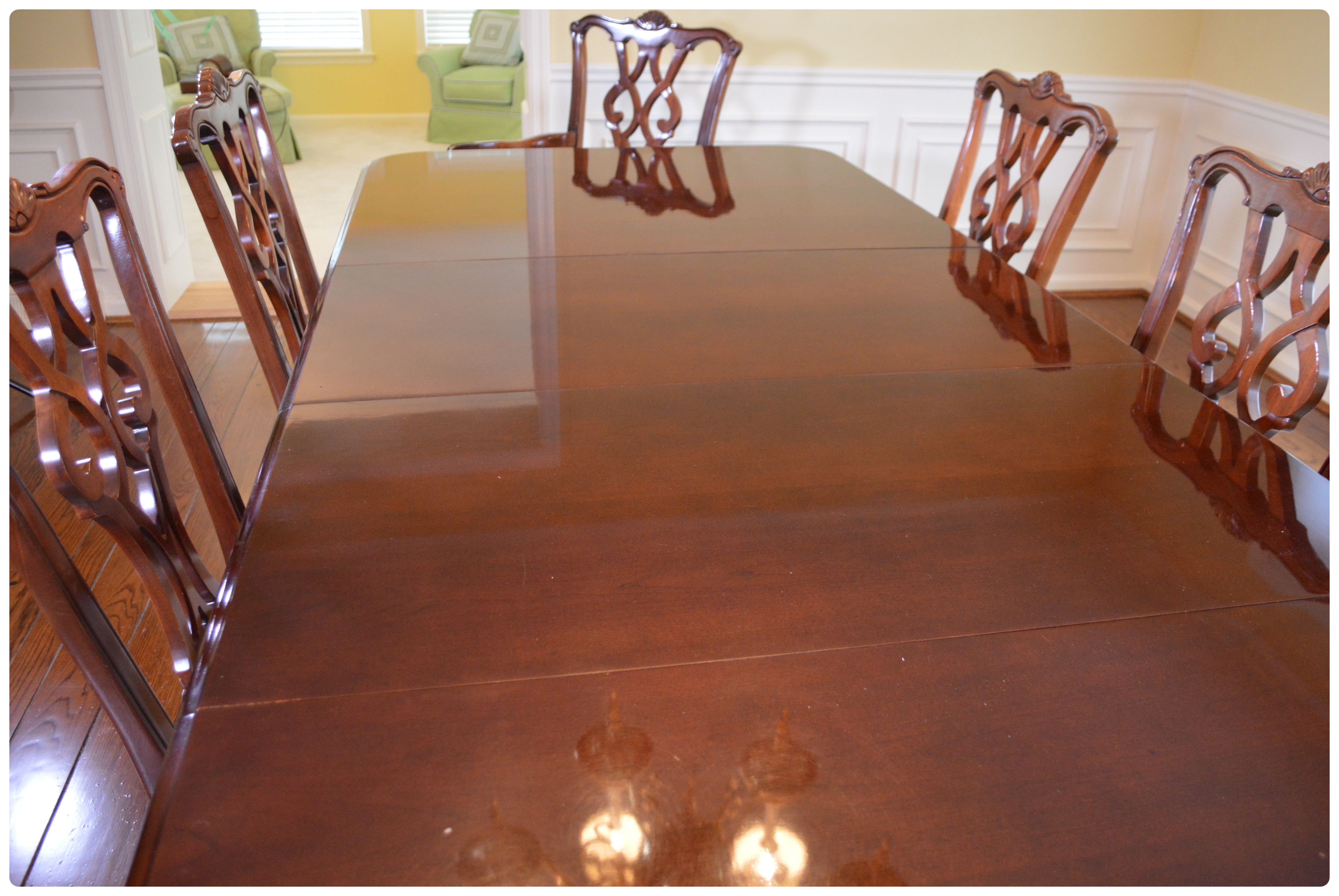 Duncan Phyfe Style Dining Table and Statesville Chair Co. Mahogany Chairs
