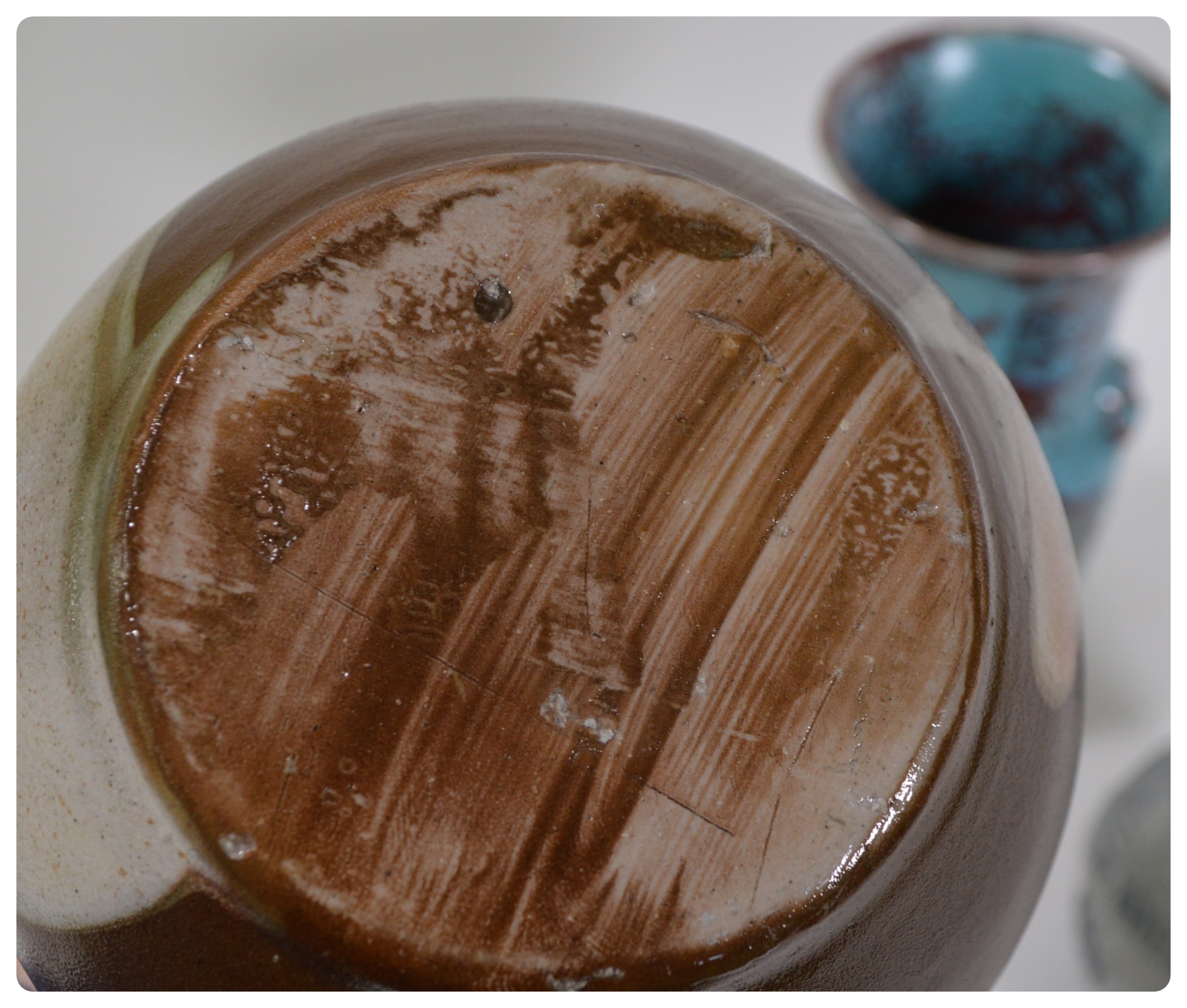 Jugtown Ware Pottery Vase with Wick-Werke and Other Pottery Pitchers