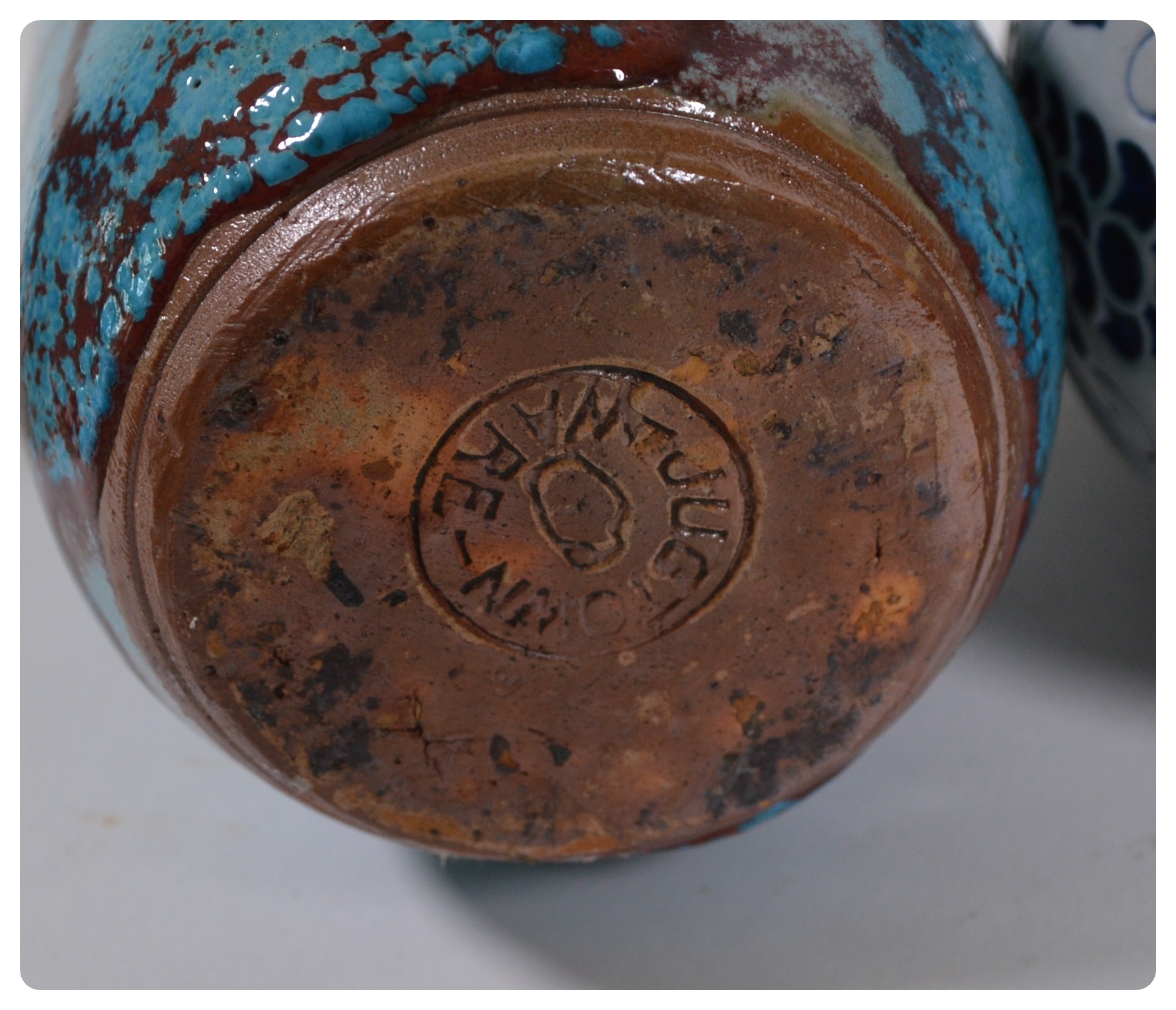 Jugtown Ware Pottery Vase with Wick-Werke and Other Pottery Pitchers