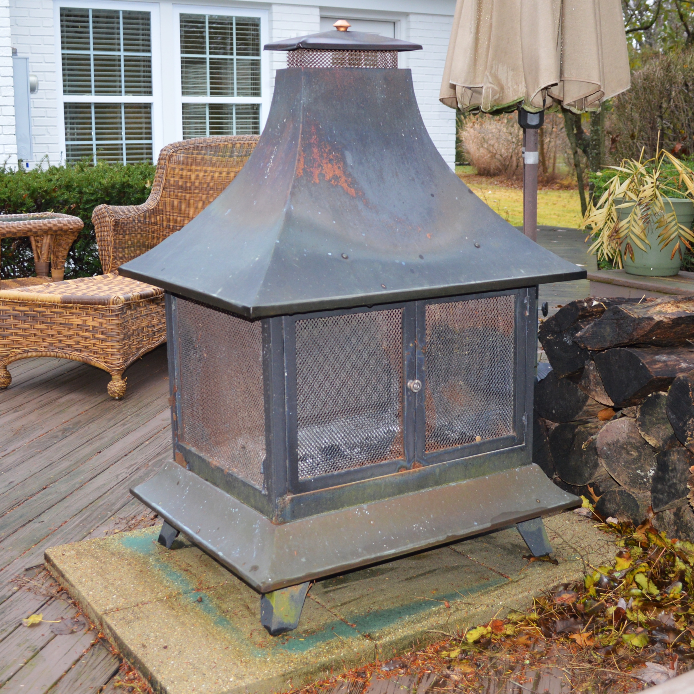 Wood Burning Pagoda Patio Fire Pit
