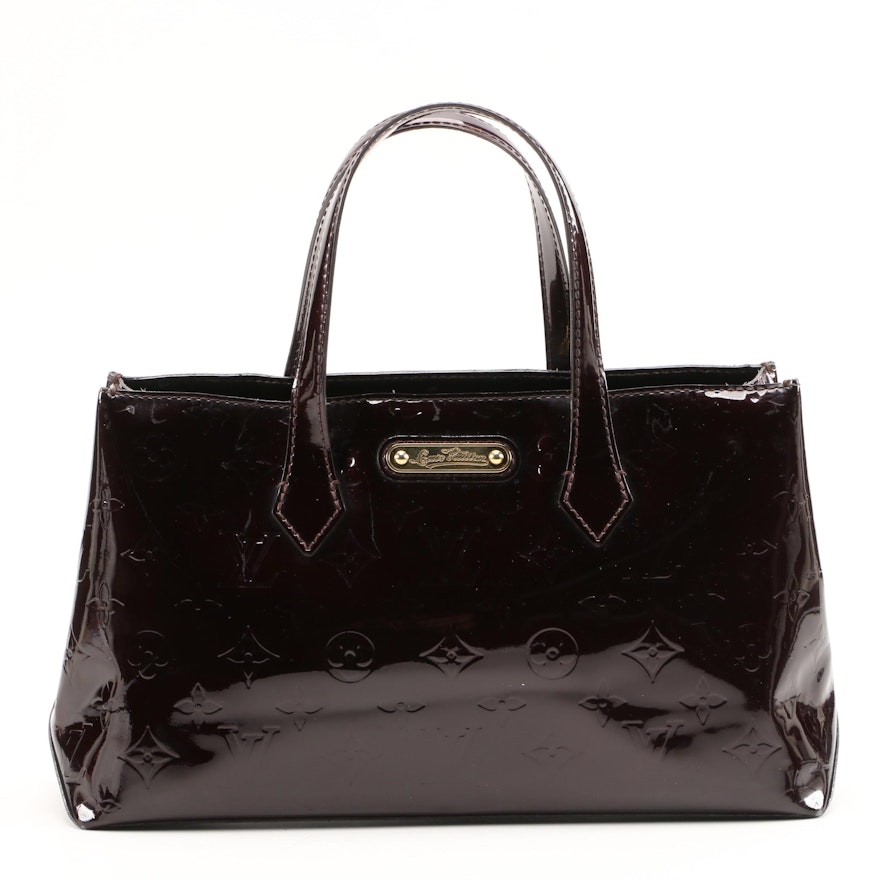 Louis Vuitton Wilshire PM Baguette in Amarante Vernis Leather