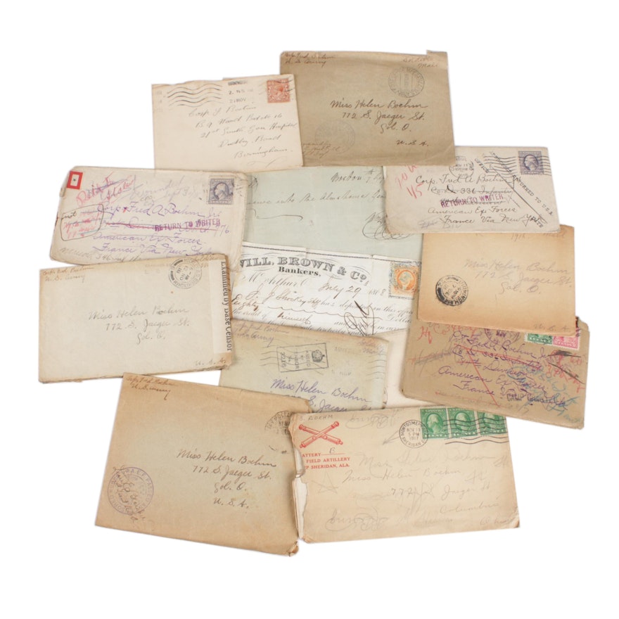 United States Postal Cover Collection Featuring World War I Group