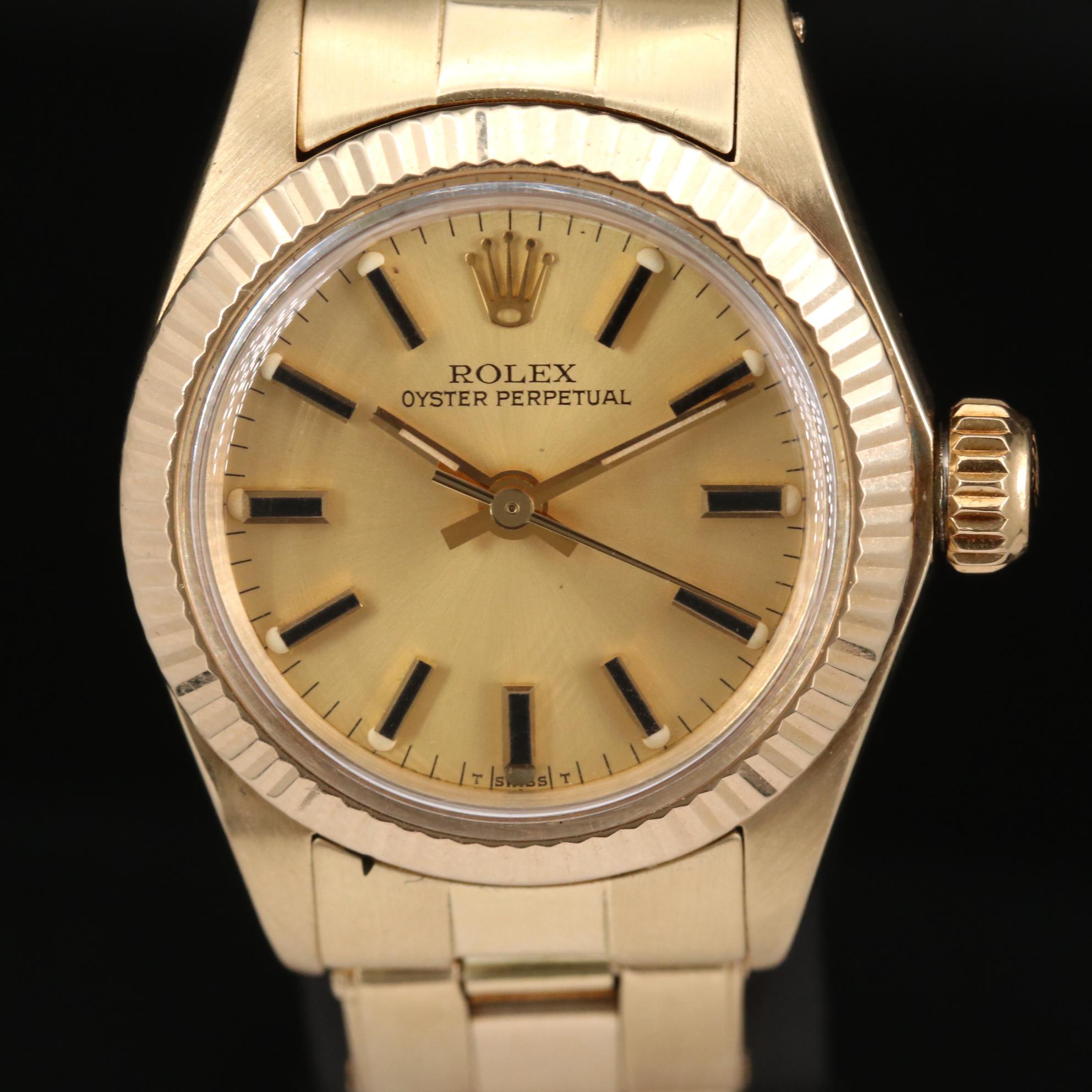 14K Gold Rolex Oyster Perpetual Automatic Watch, 1981
