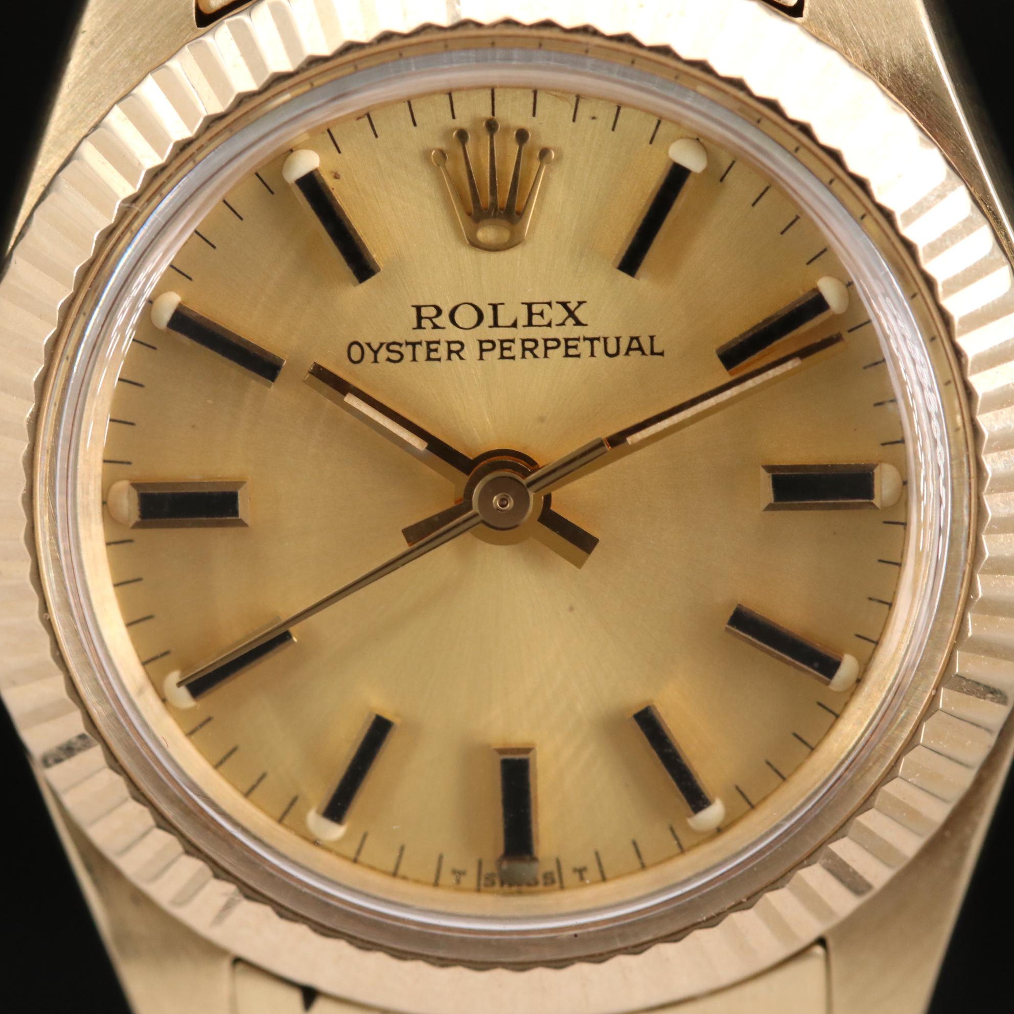 14K Gold Rolex Oyster Perpetual Automatic Watch, 1981