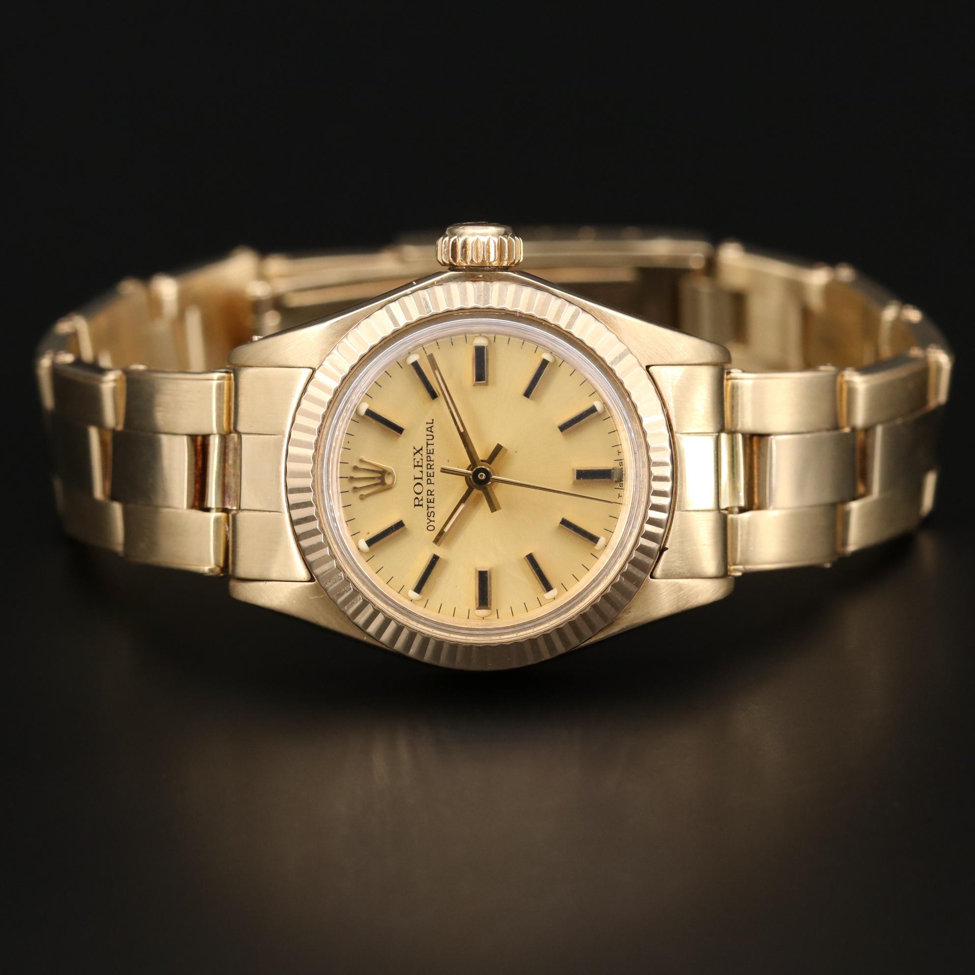 14K Gold Rolex Oyster Perpetual Automatic Watch, 1981