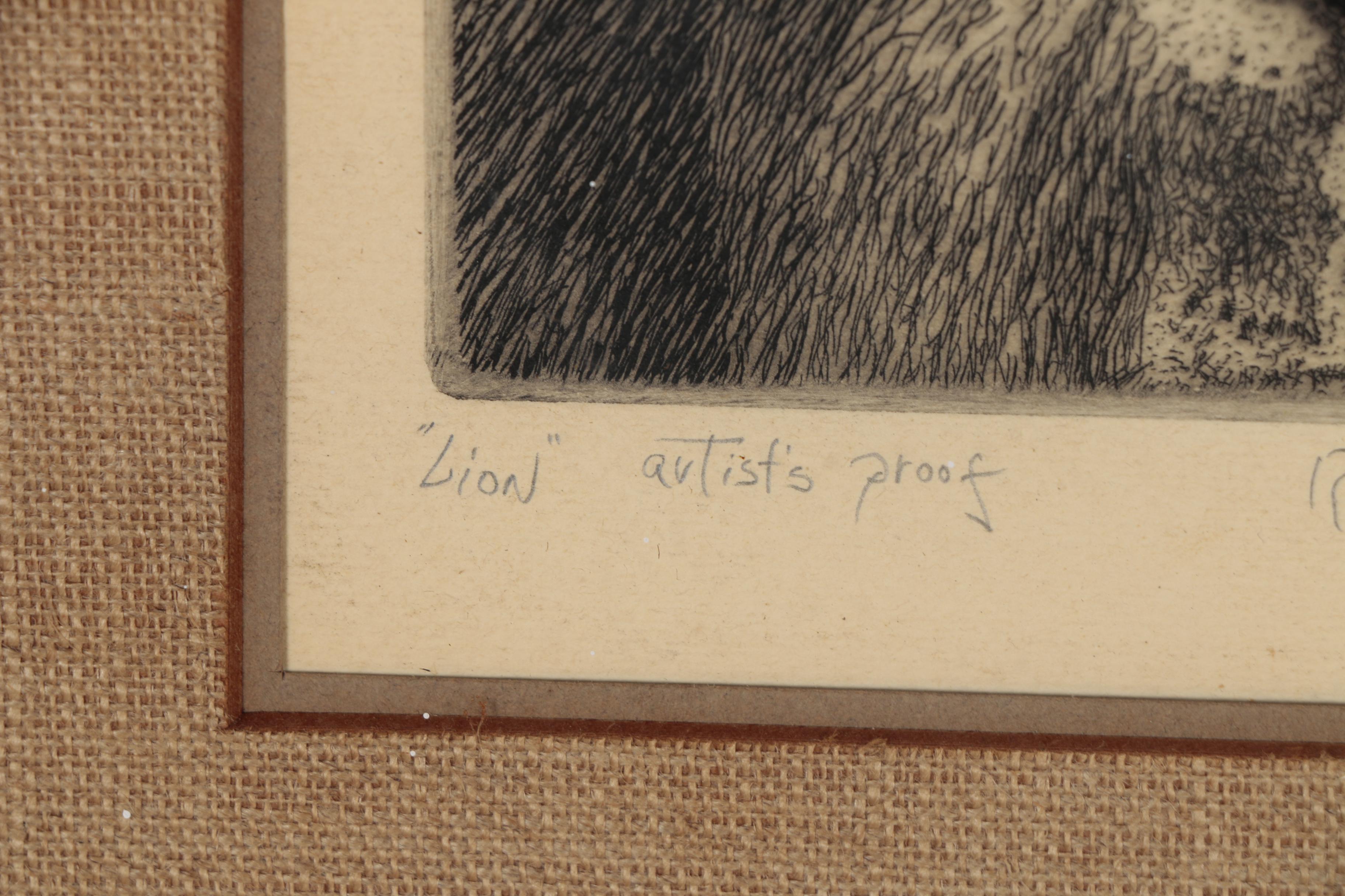 Robert R. Malone Etchings of Female Nudes Posed with Animals