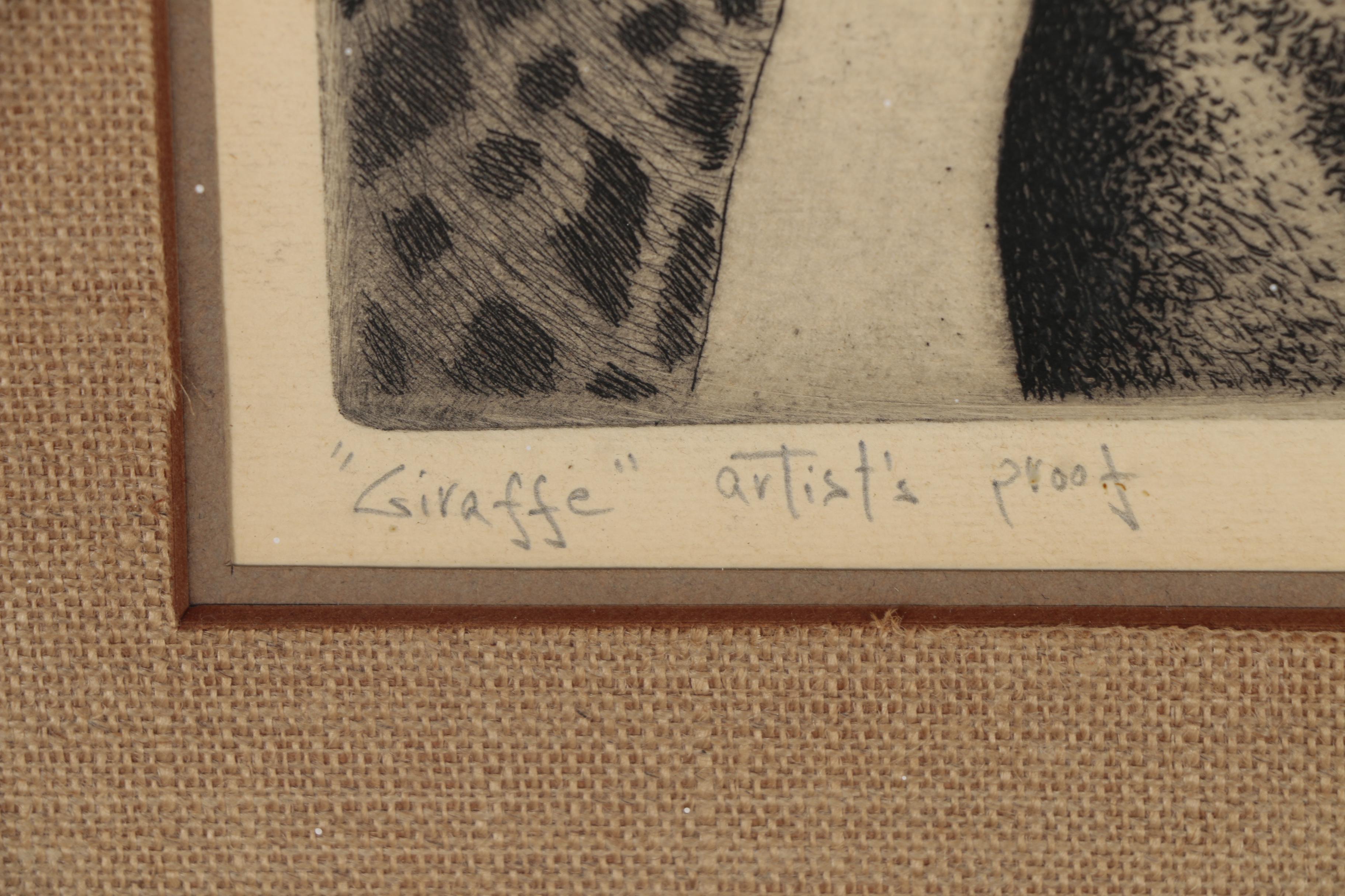 Robert R. Malone Etchings of Female Nudes Posed with Animals