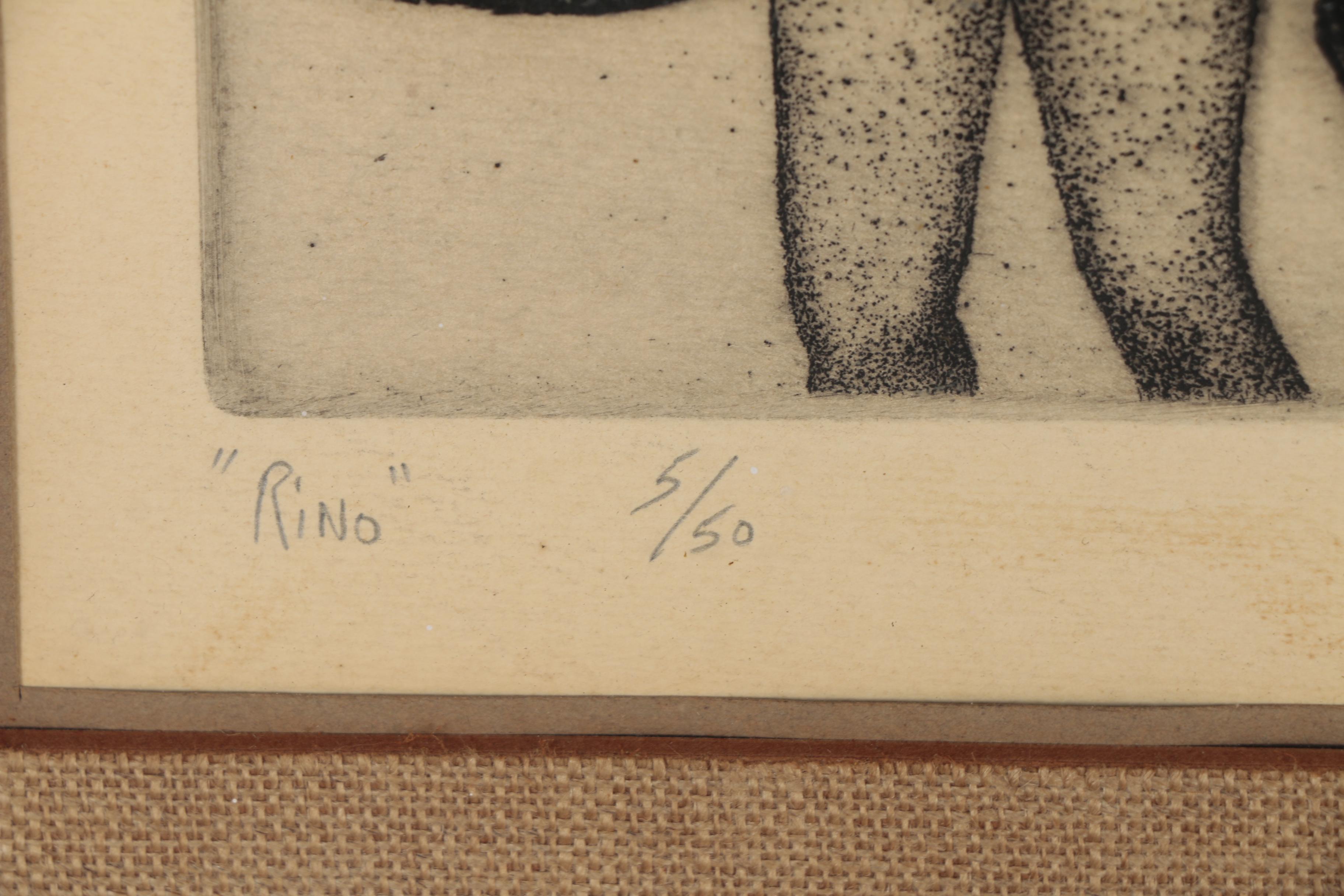 Robert R. Malone Etchings of Female Nudes Posed with Animals